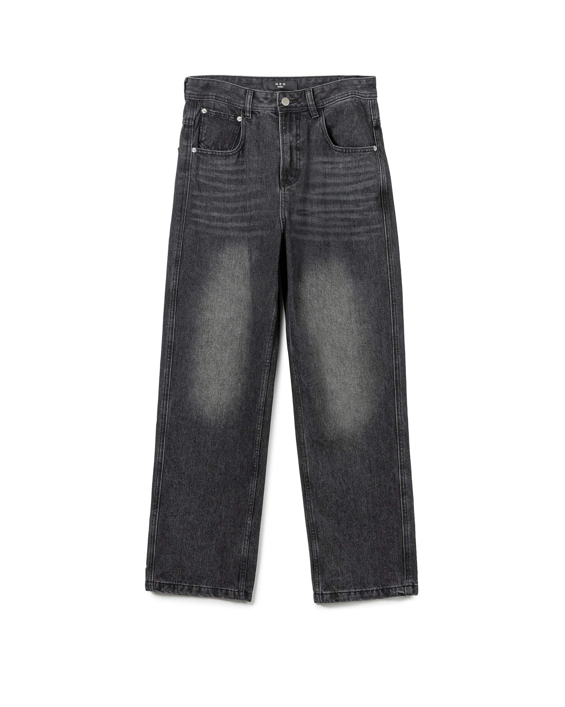 Vintage-Wash Straight-Leg Jeans