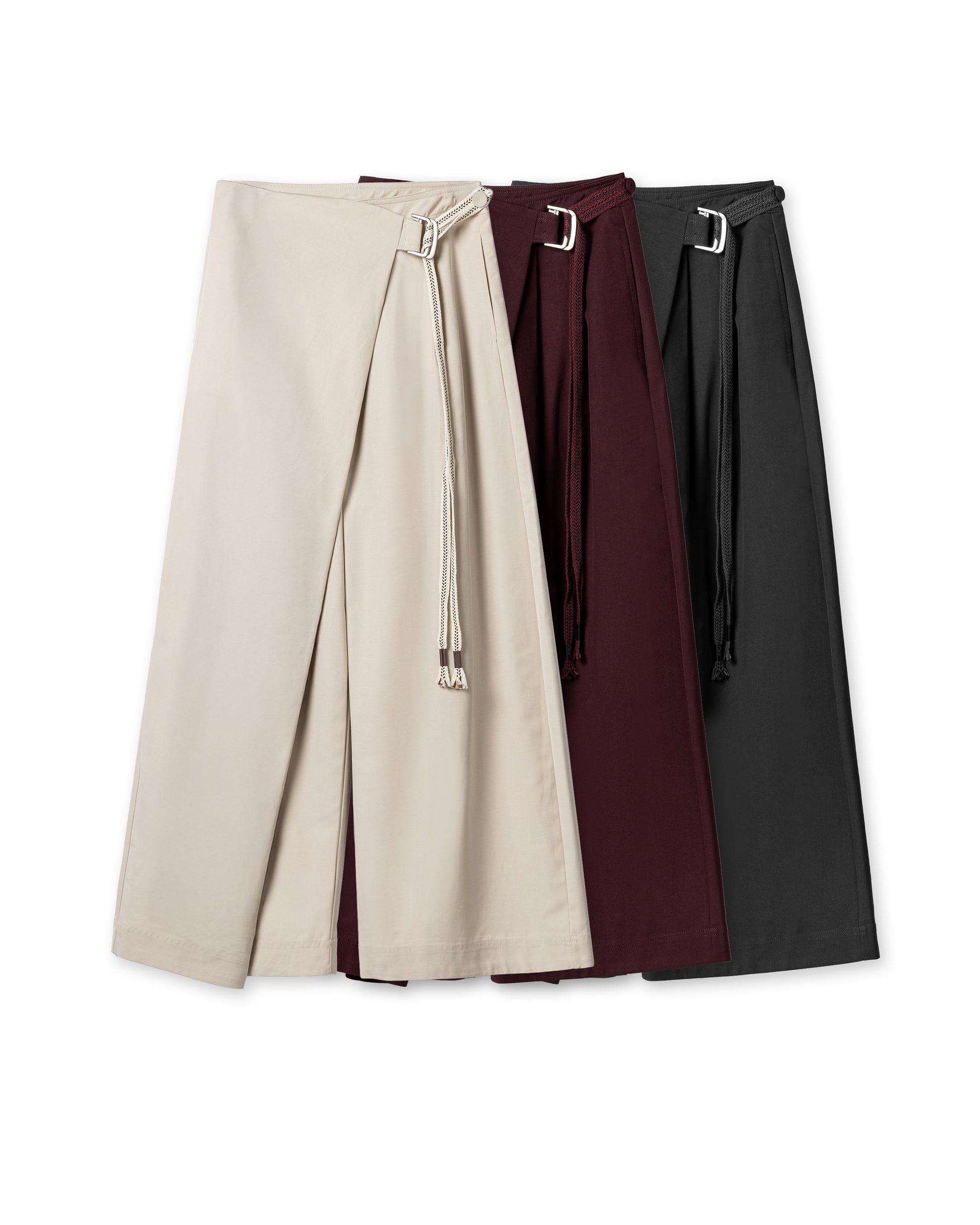 Tailored D Ring Panel Wrap Pants