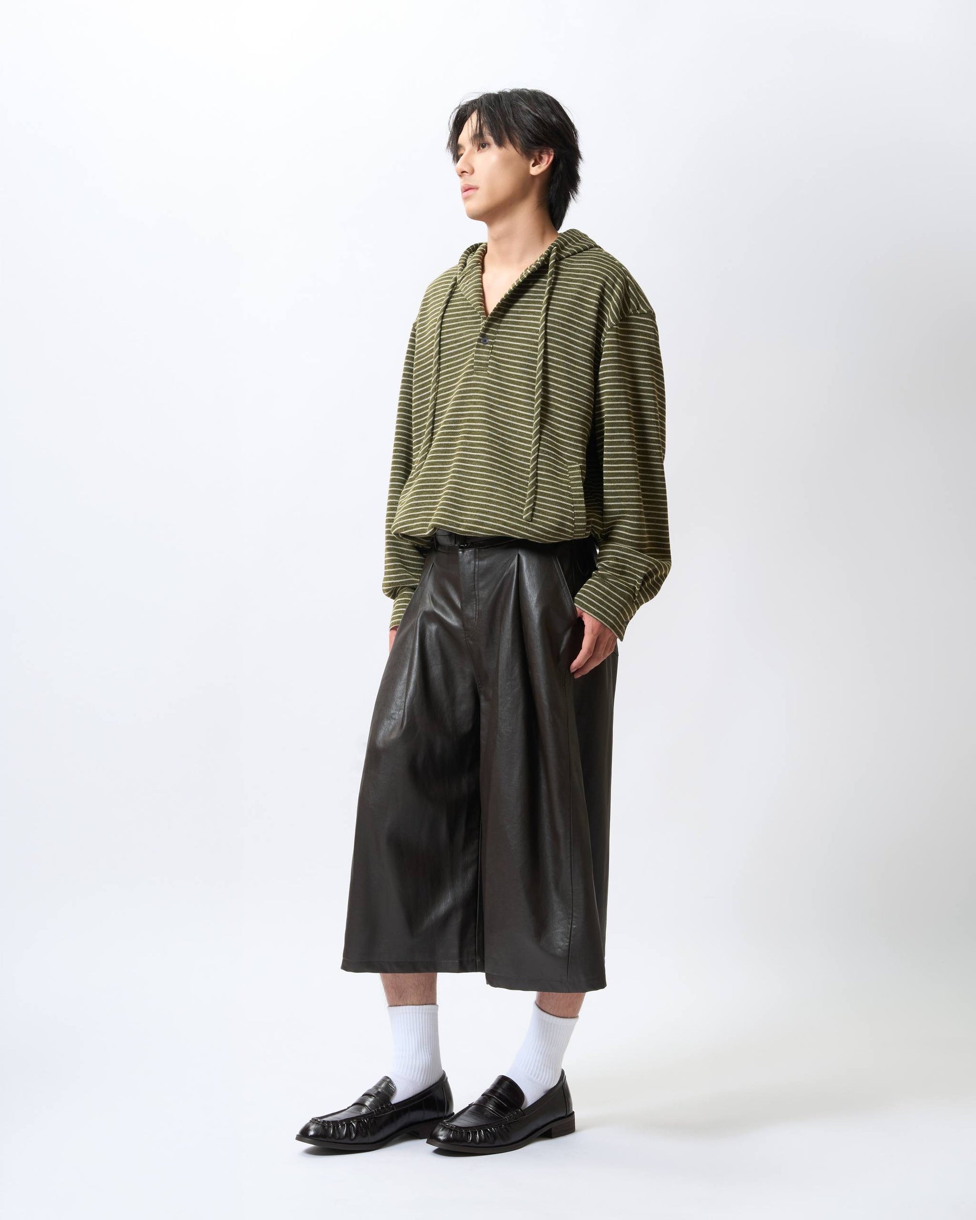 Textured Micro-Stripe Hoodie