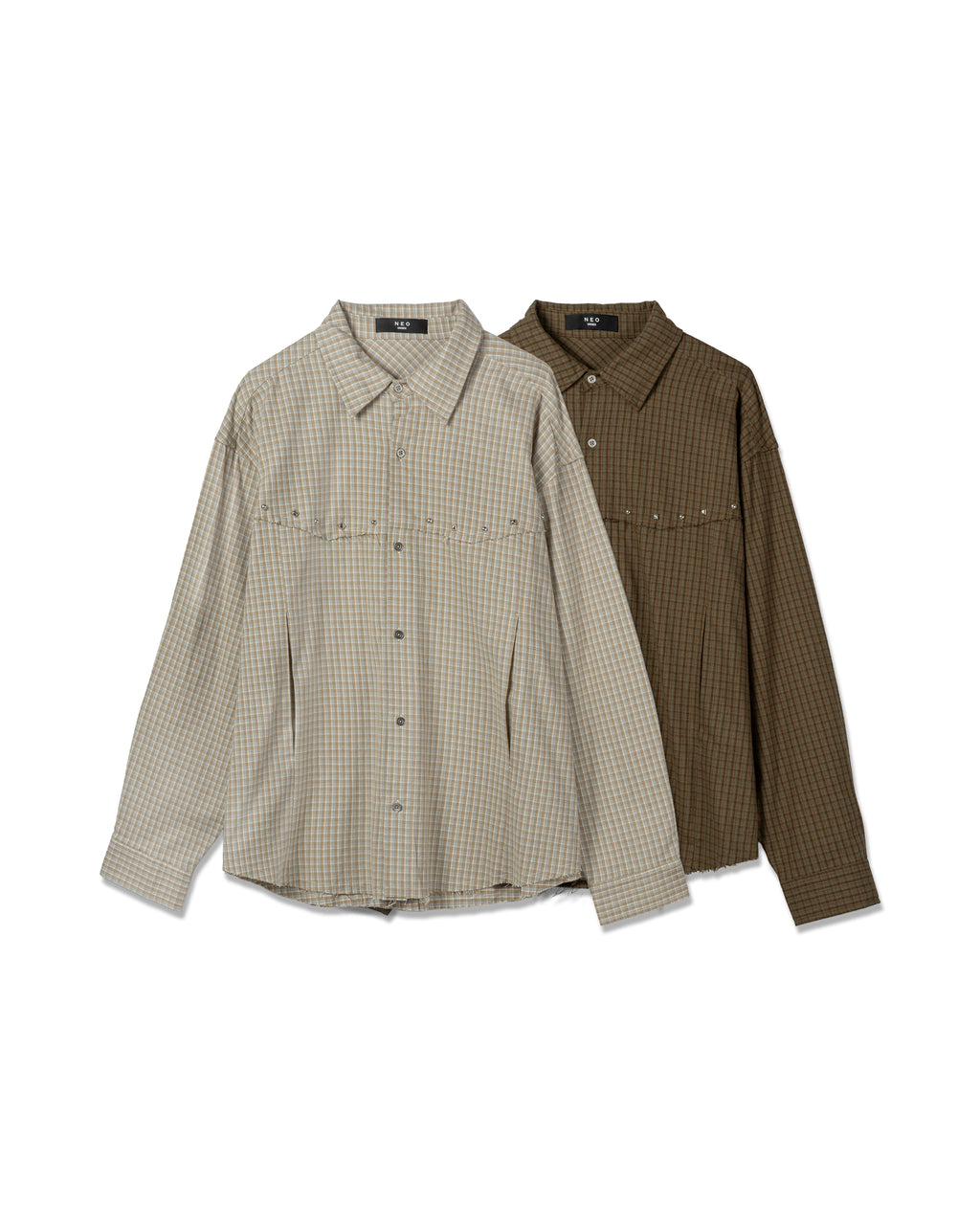 Raw-Hem Checked Flannel Shirt