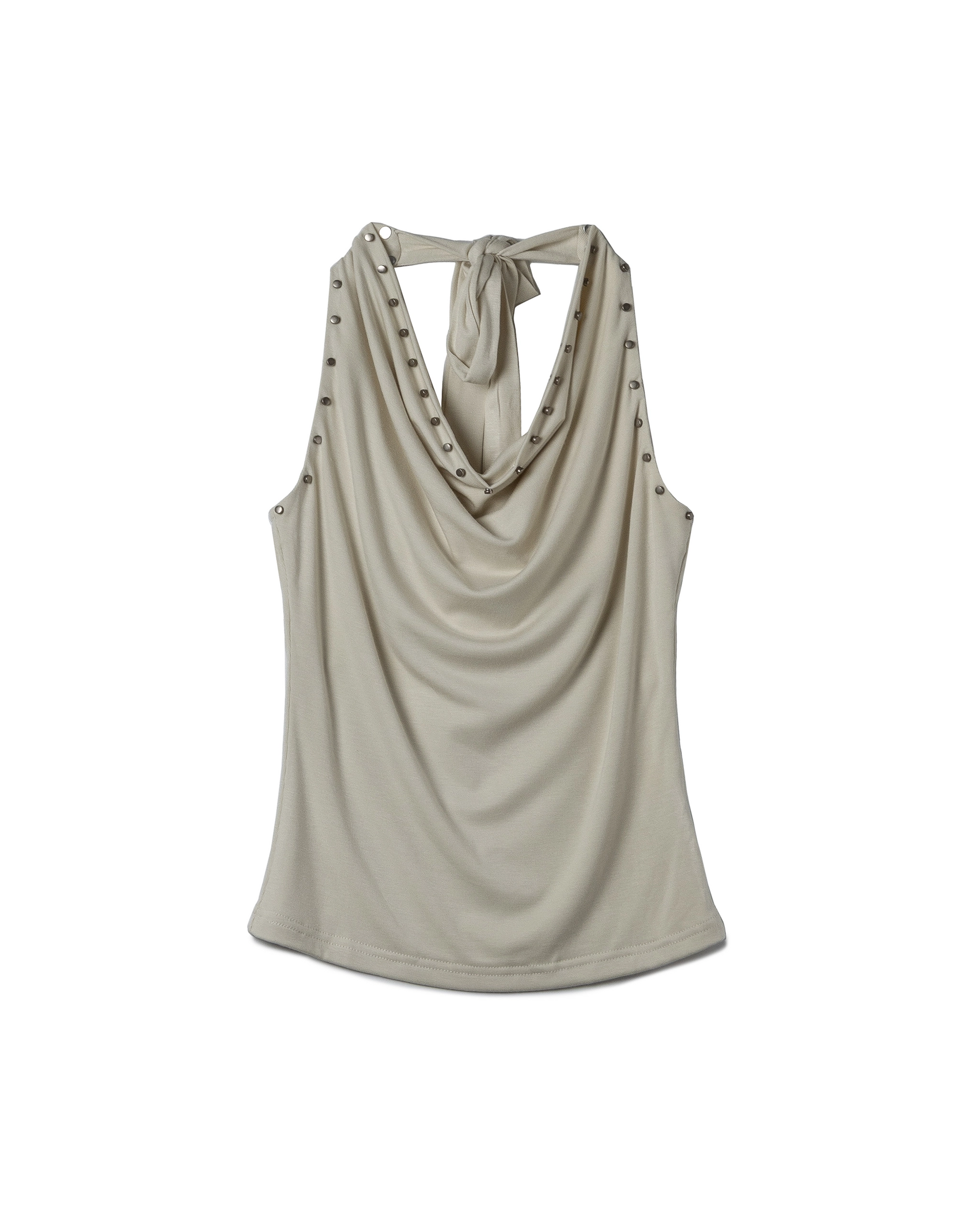 Studded Cowl Halter Top