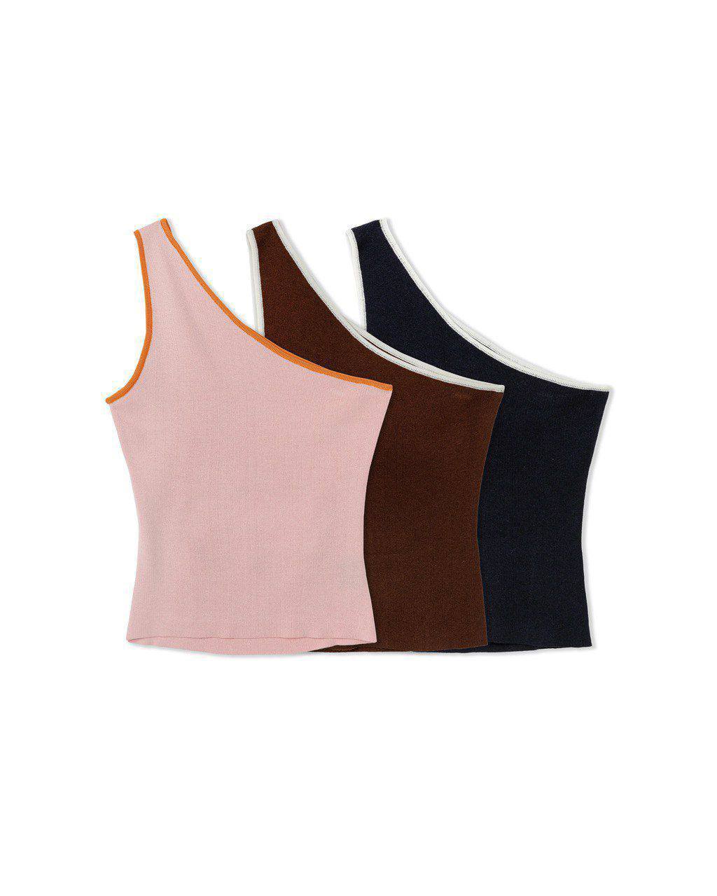 Asymmetric Knit One-Shoulder Top