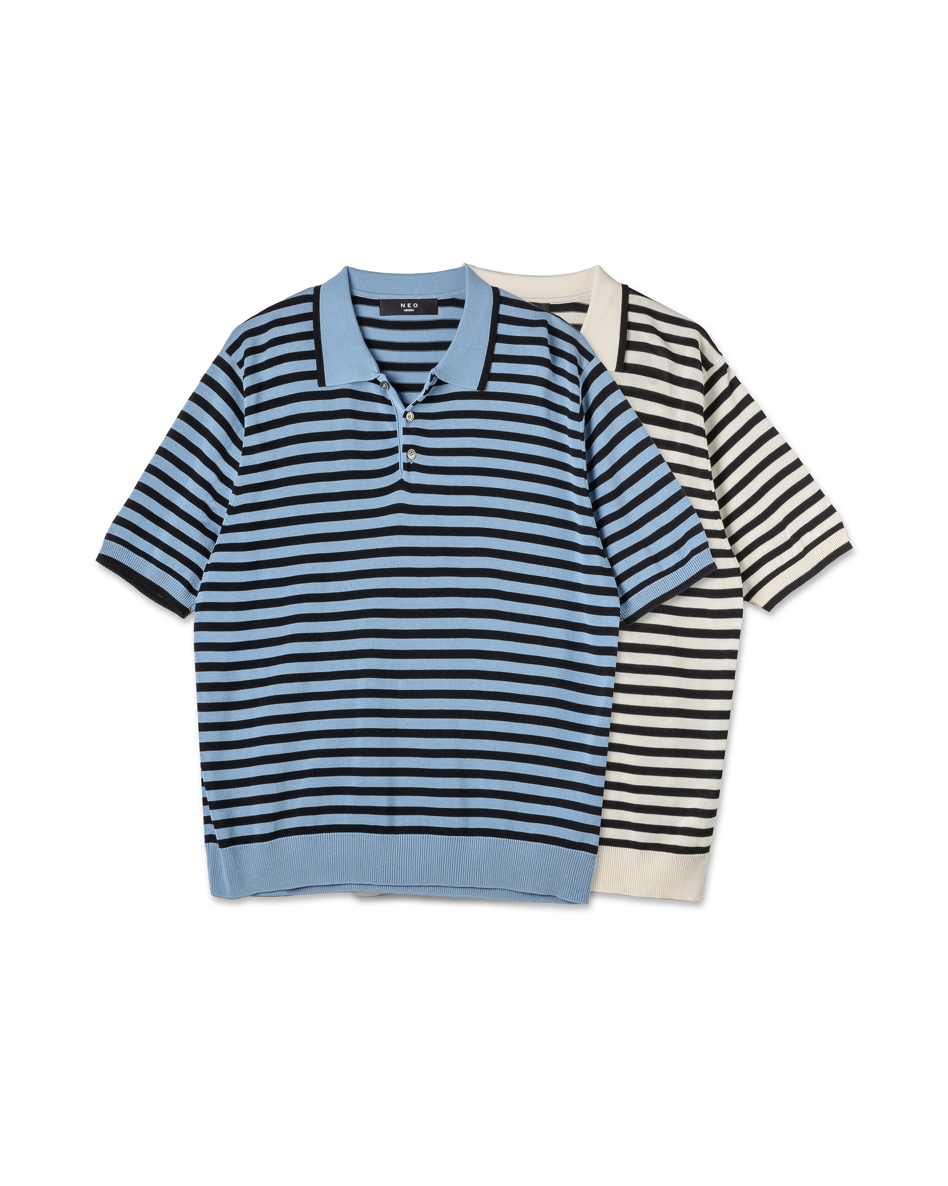 Fine-Stripe Knit Polo