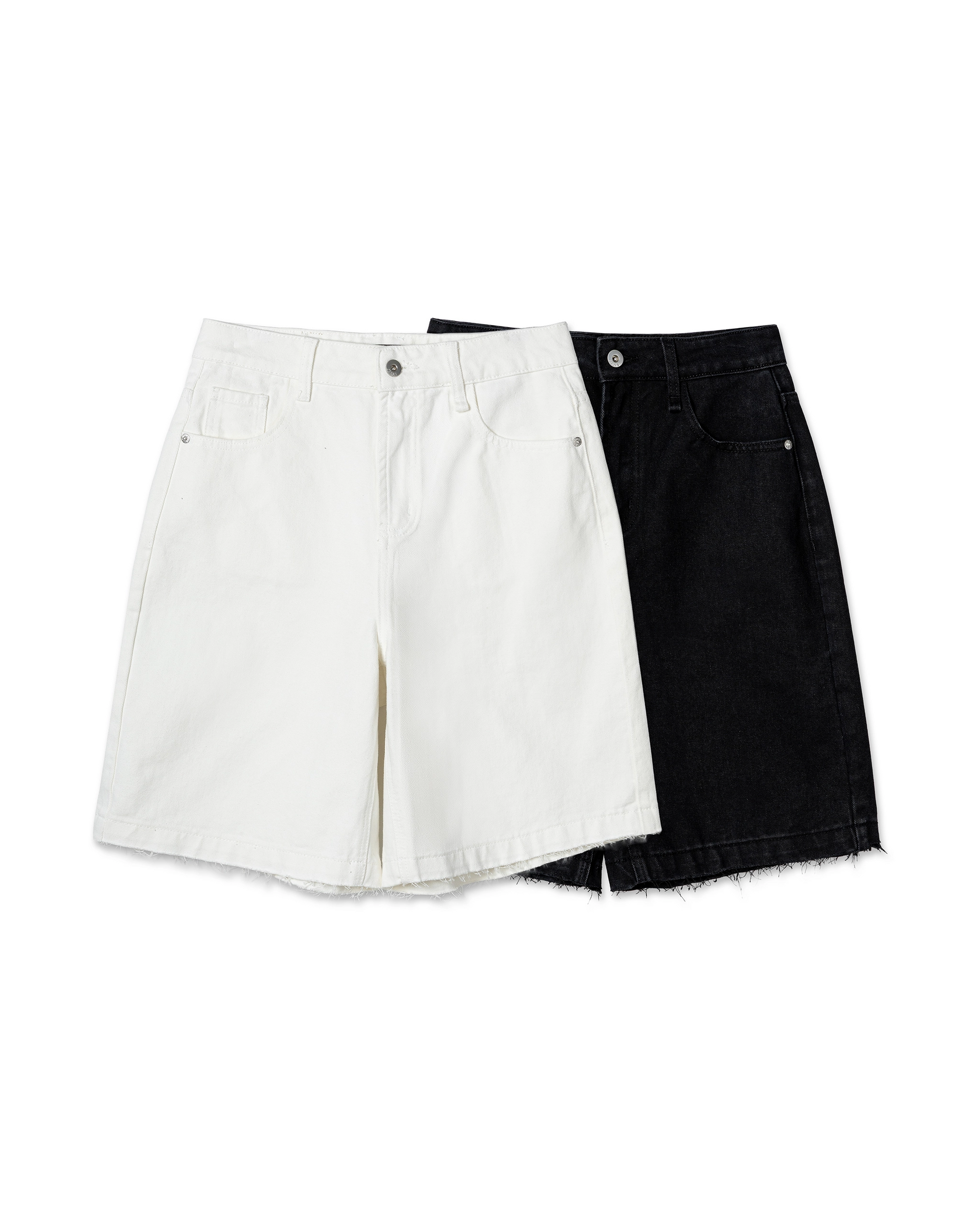 Raw-Hem Denim Bermuda
