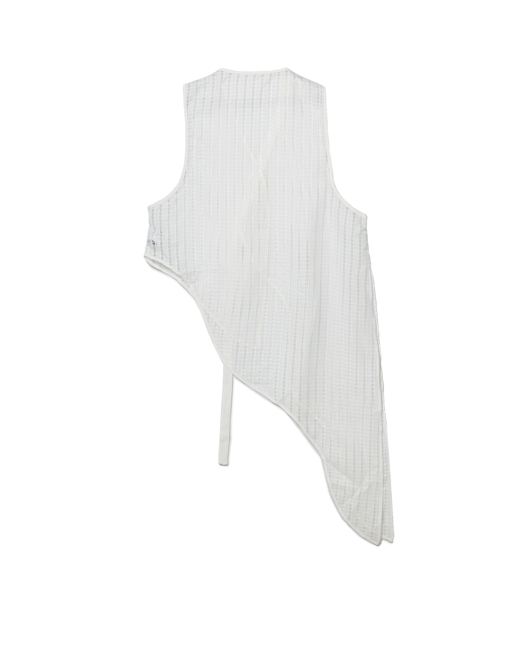 Textured Sheer-Grid Asymmetric Top