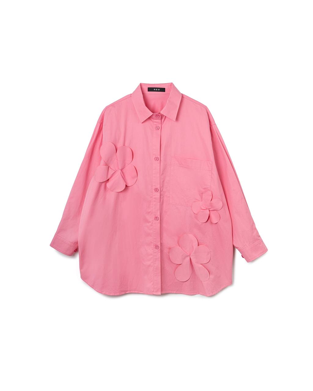 Oversized Floral Patch Shirt