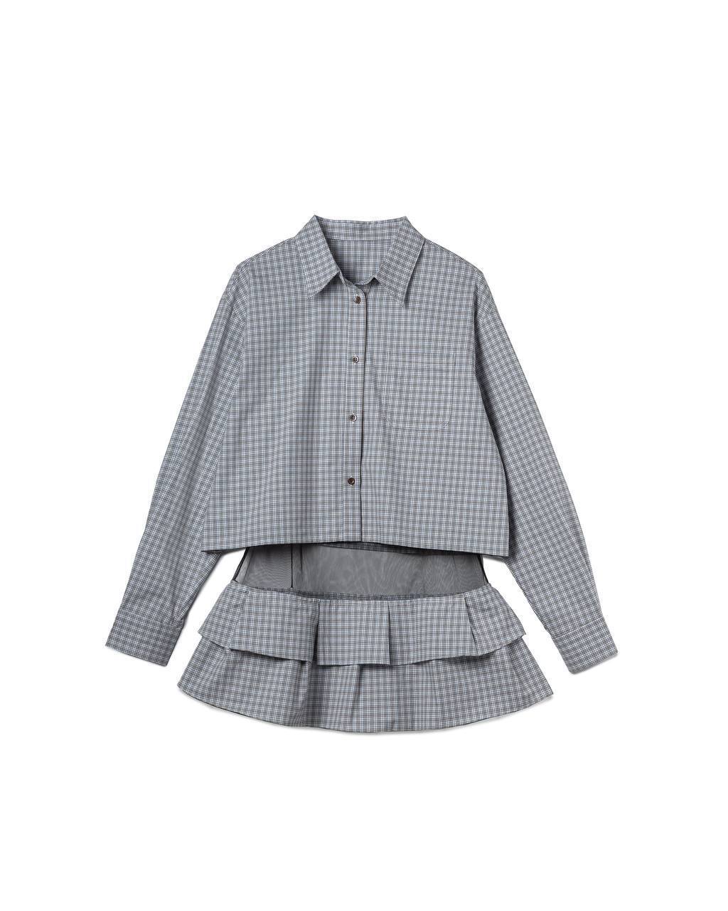 Sheer Layer Plaid Set