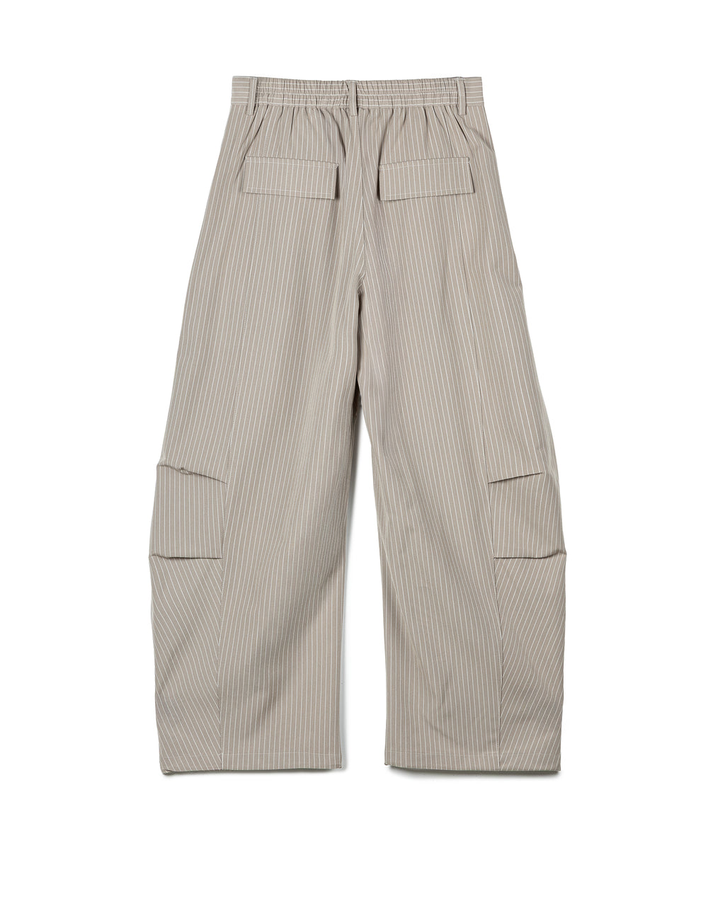 Fluid Pinstripe Pleated Elastic Trousers