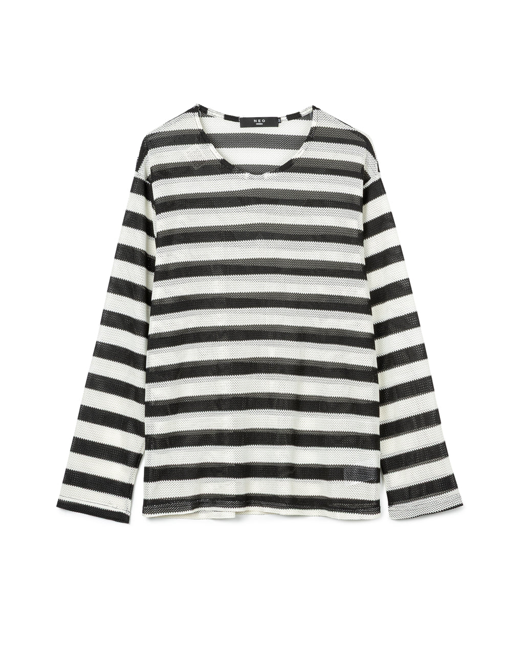 Technical Mesh Striped Top