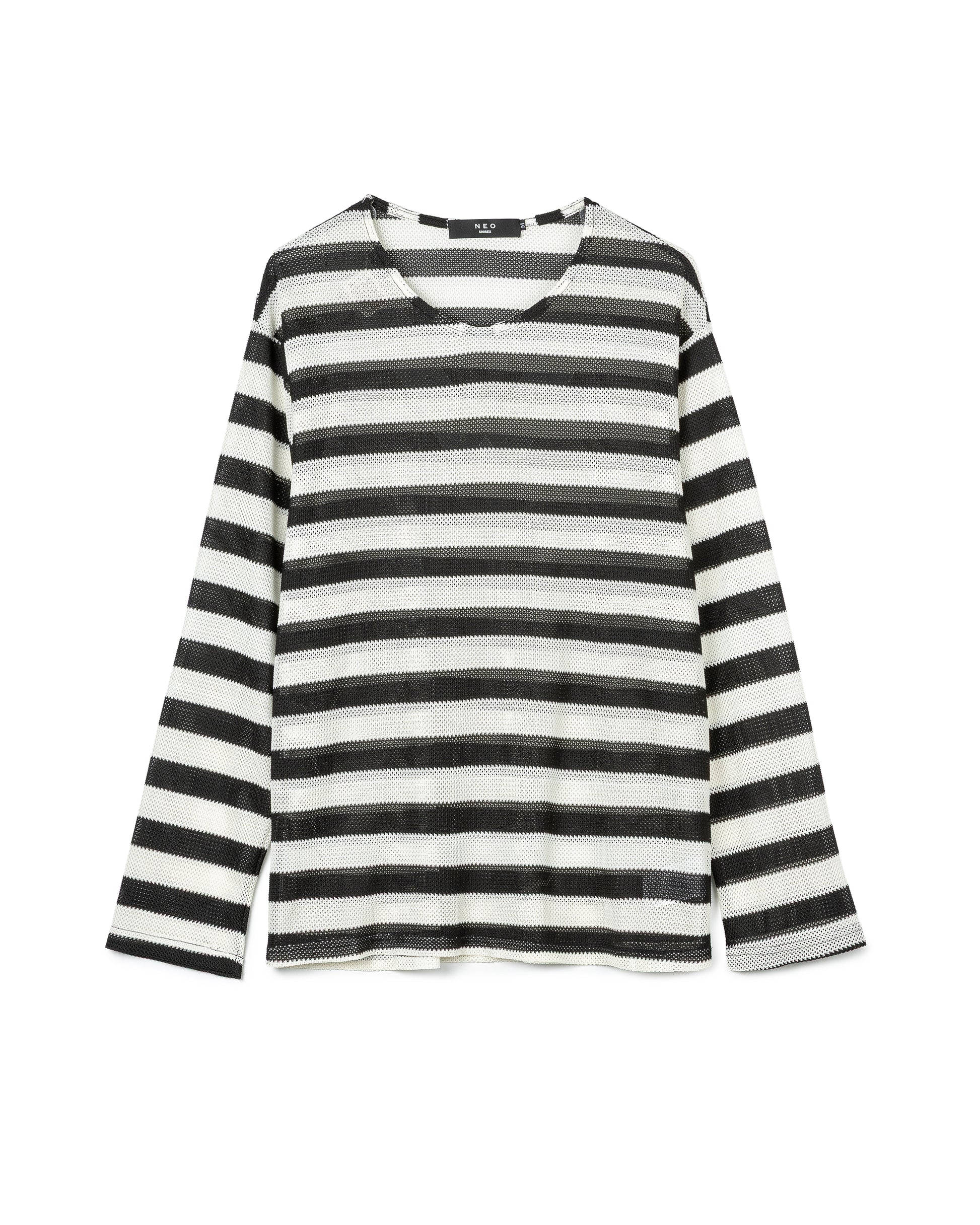 Technical Mesh Striped Top