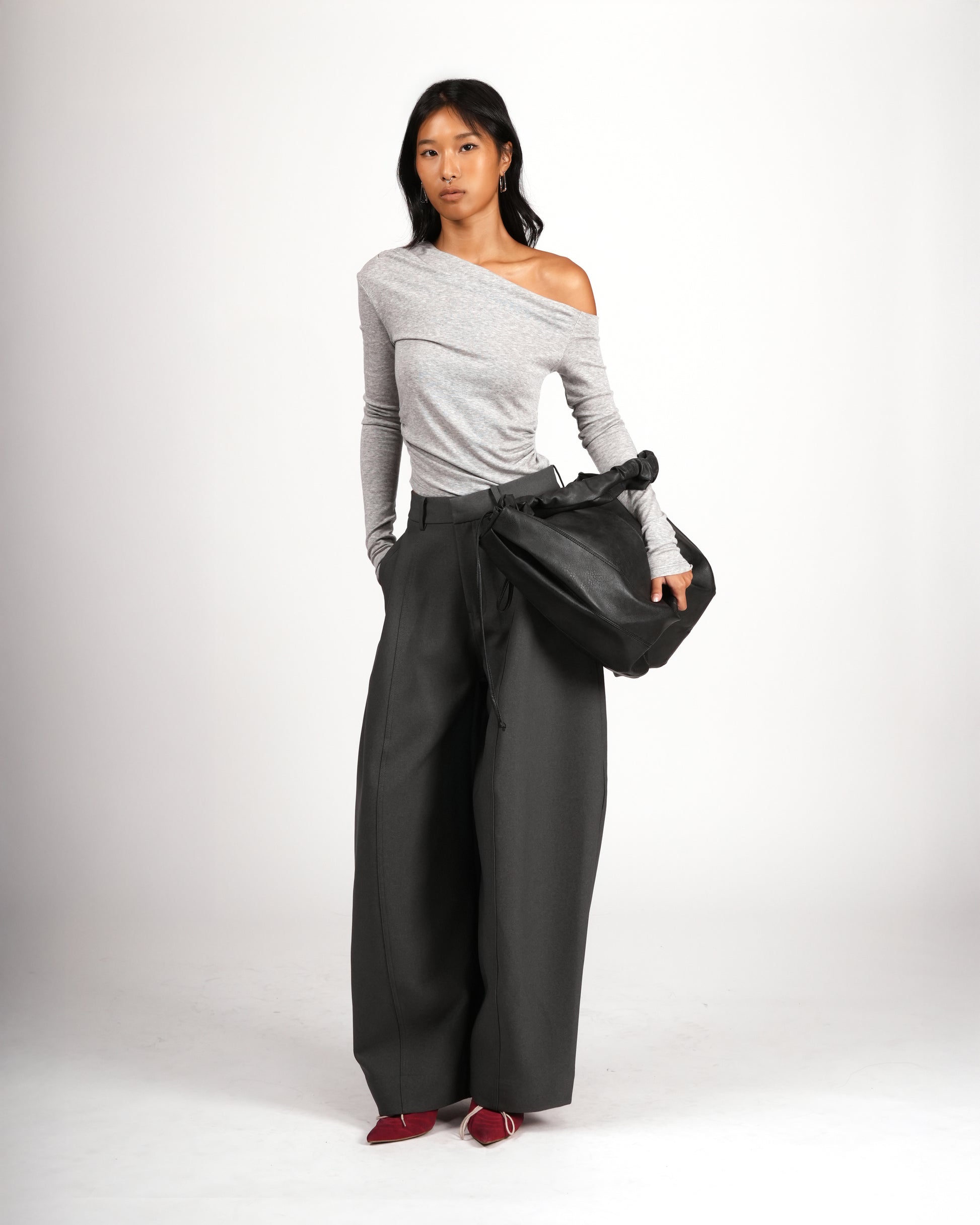 Asymmetric Off-Shoulder Stretch Top