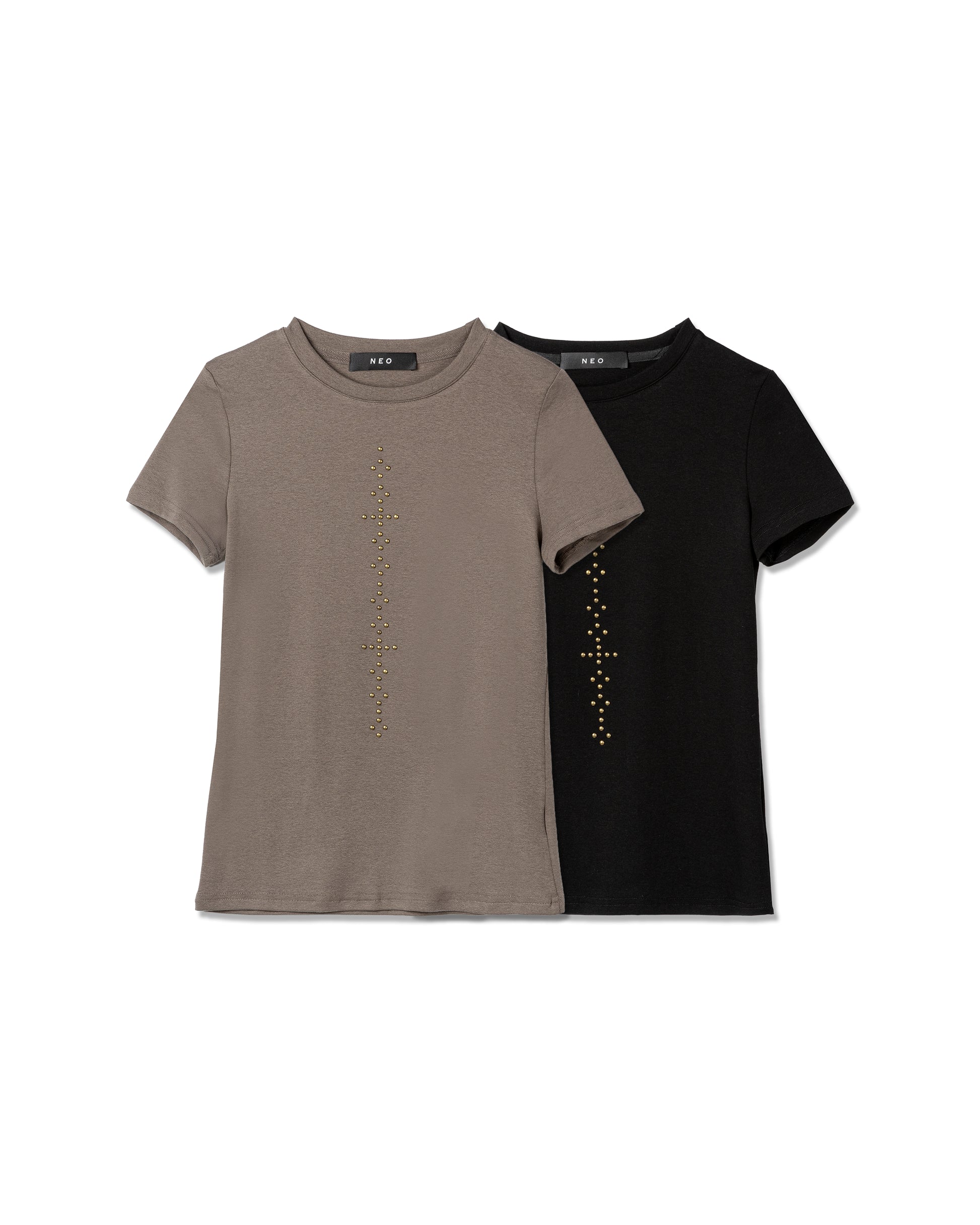 Fitted Studded-Detail T-Shirt