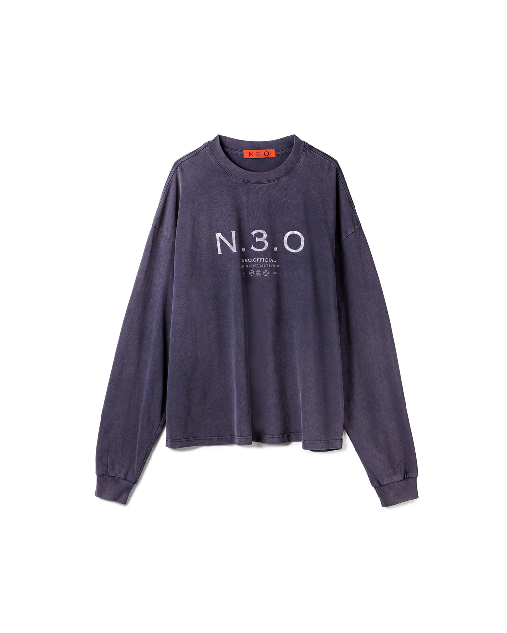 N E O Garment-Dyed Logo Long-Sleeve T-Shirt