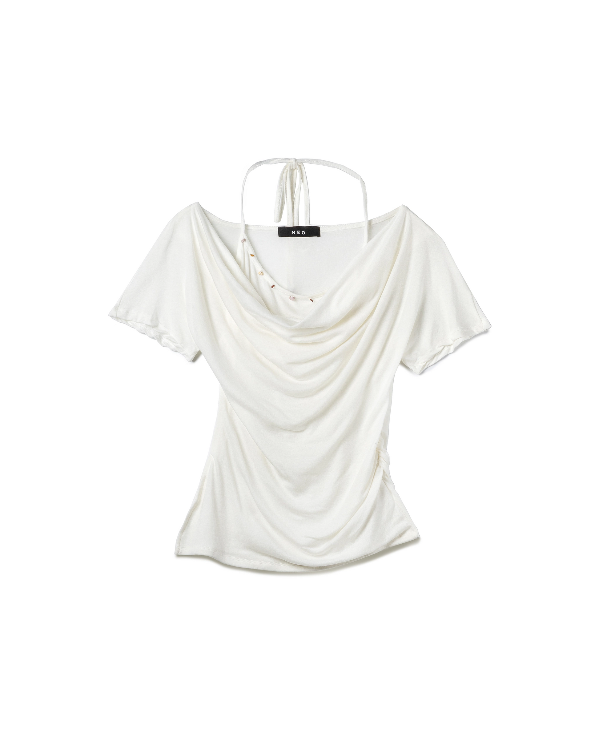 Draped Halter-Neck Tee