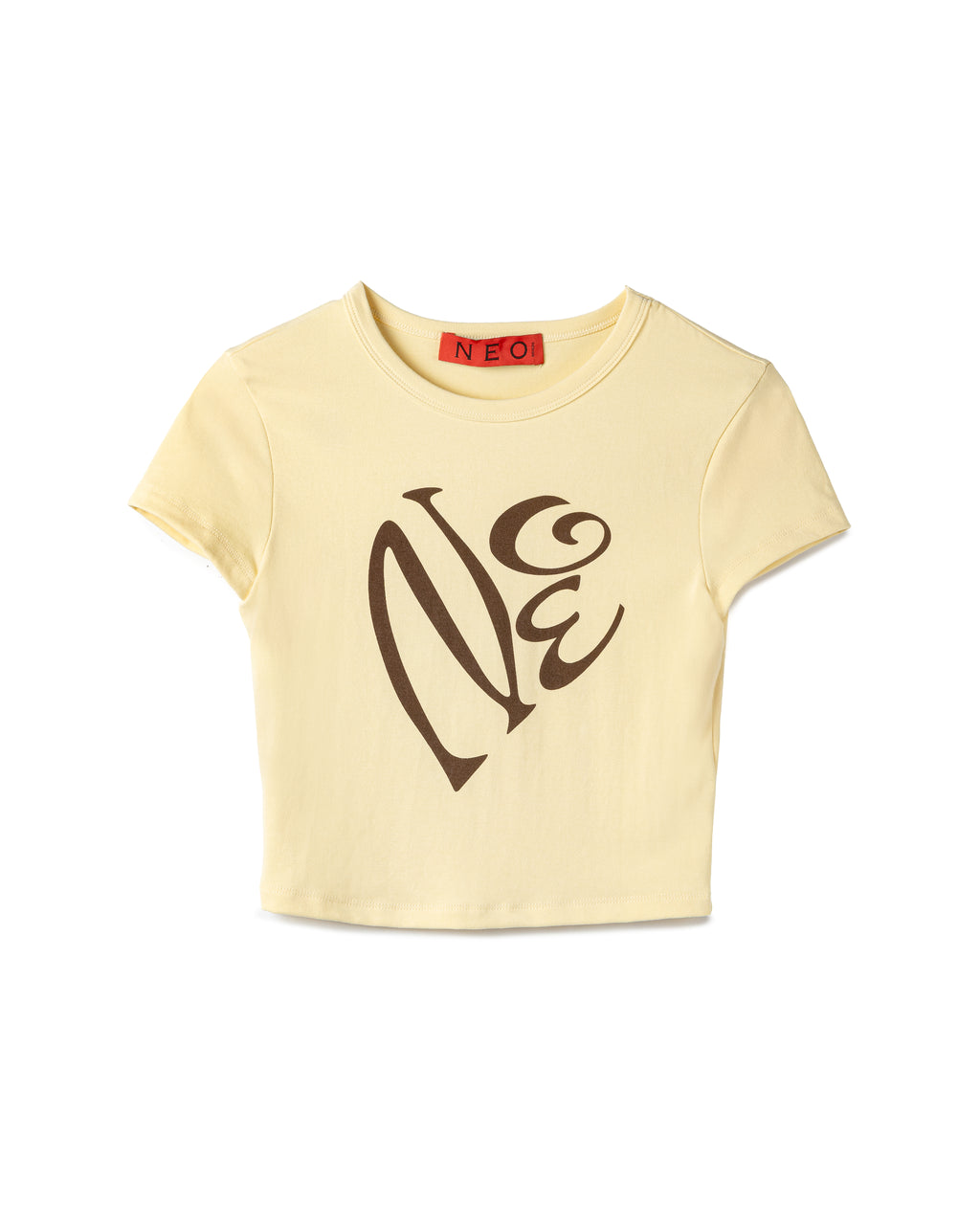 N E O Fitted Calligraphic Cropped T-Shirt