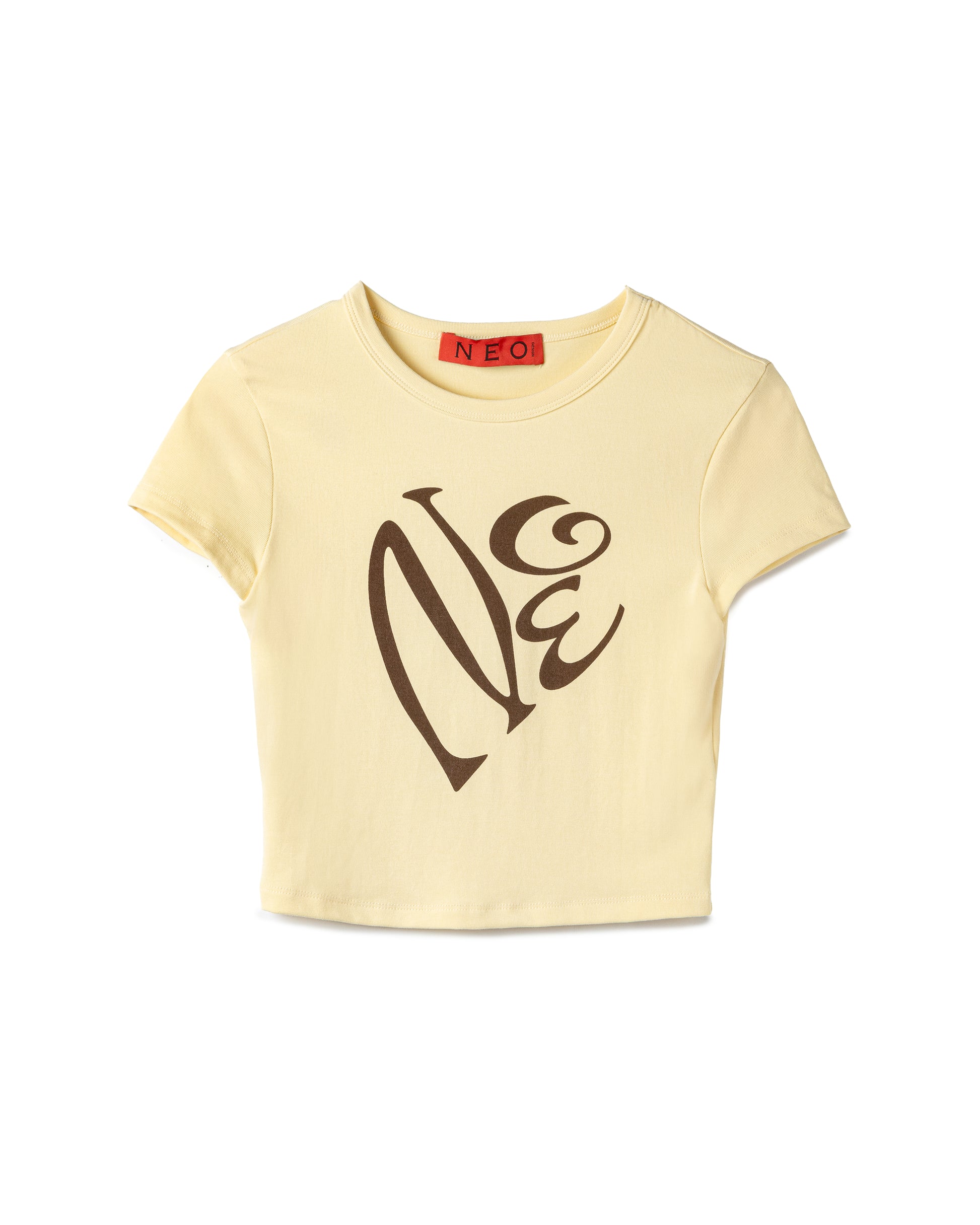 N E O Fitted Calligraphic Cropped T-Shirt