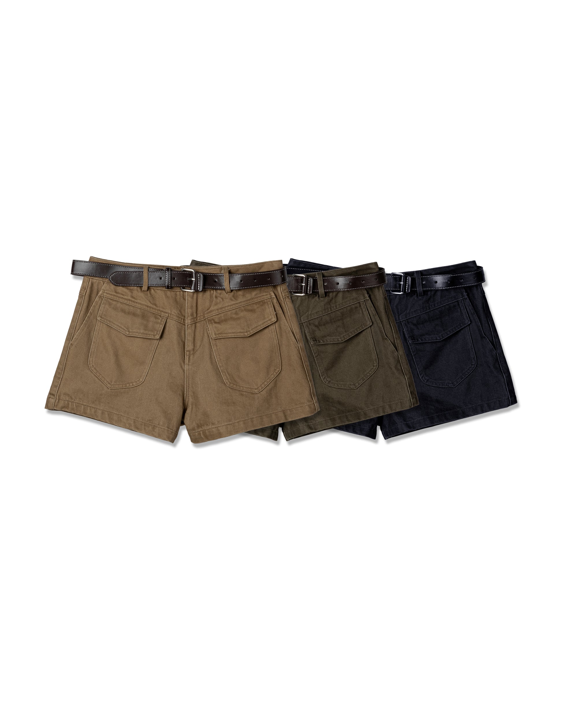 Structured Belted Utility Shorts