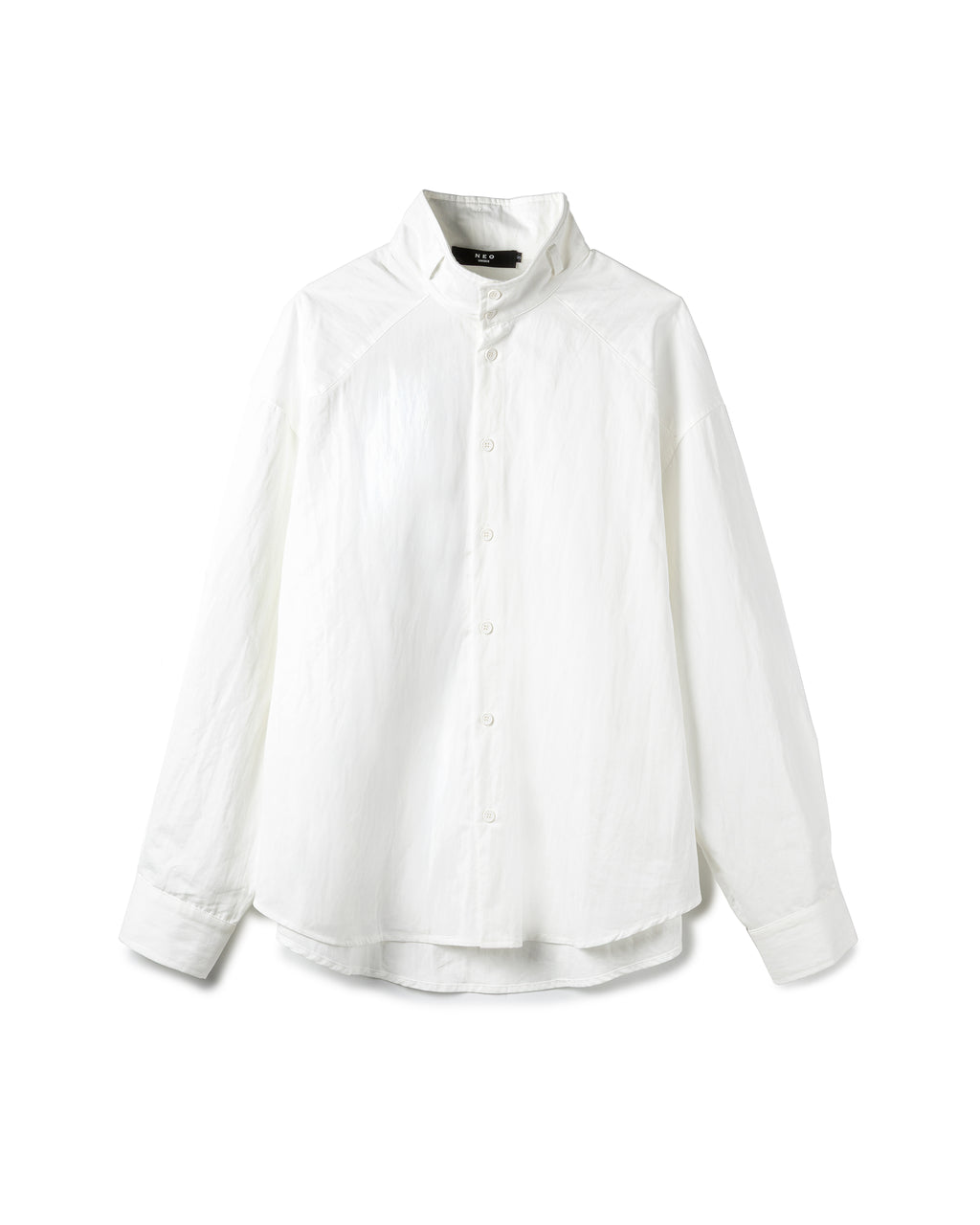 Minimalist High-Neck Poplin Shirt