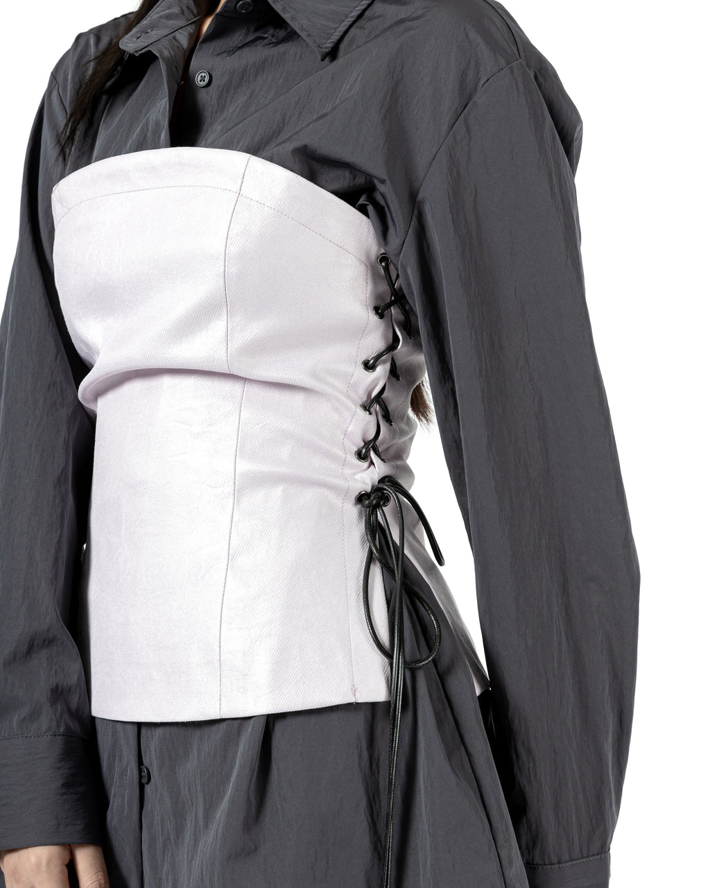 Lace-Up Corset Blouse