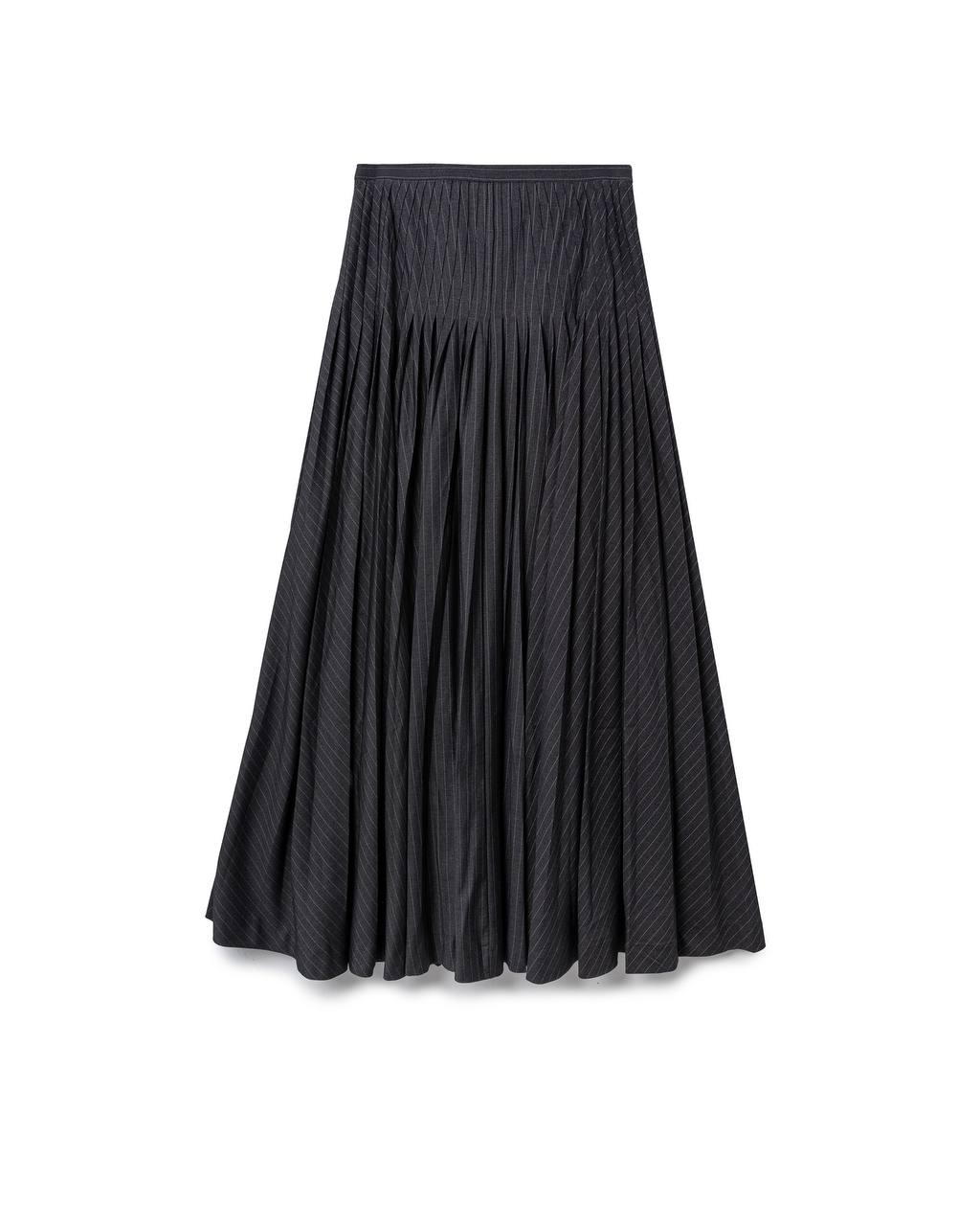 Asymmetric Pleated Long Midi Skirt