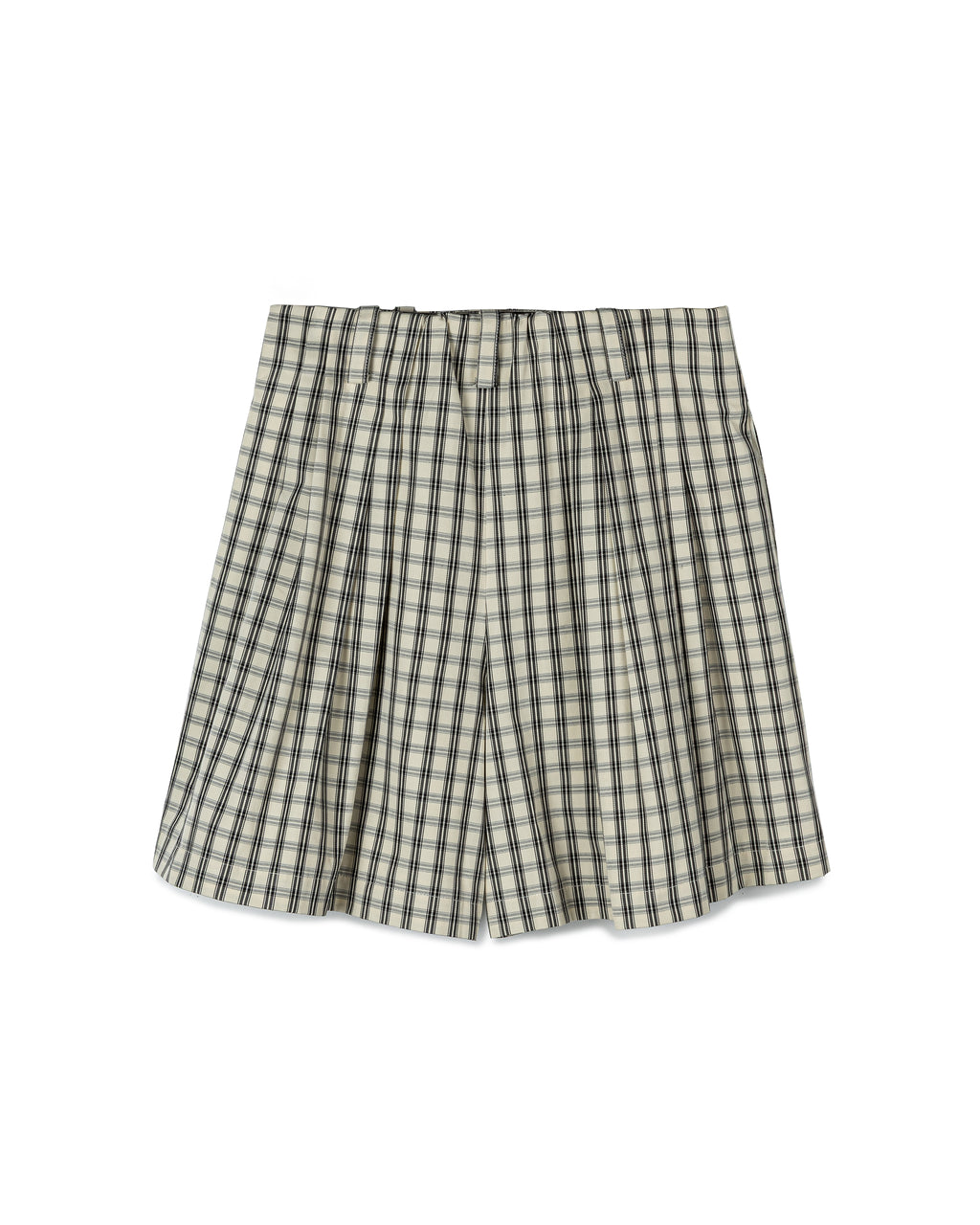 Tailored Pleated Checked Shorts