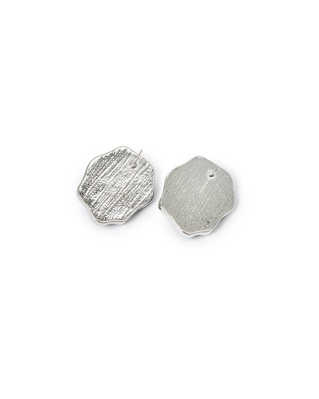 Organic Frame Texture Stud Earrings