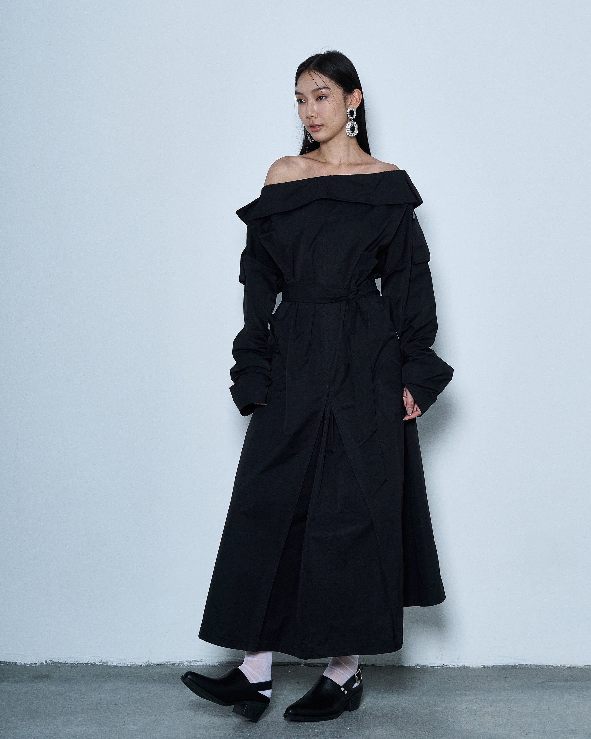 Off-Shoulder Trench Coat