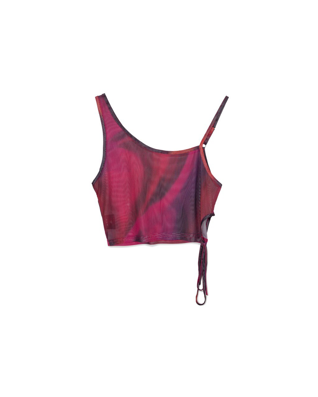 Abstract Mesh Drawstring Top