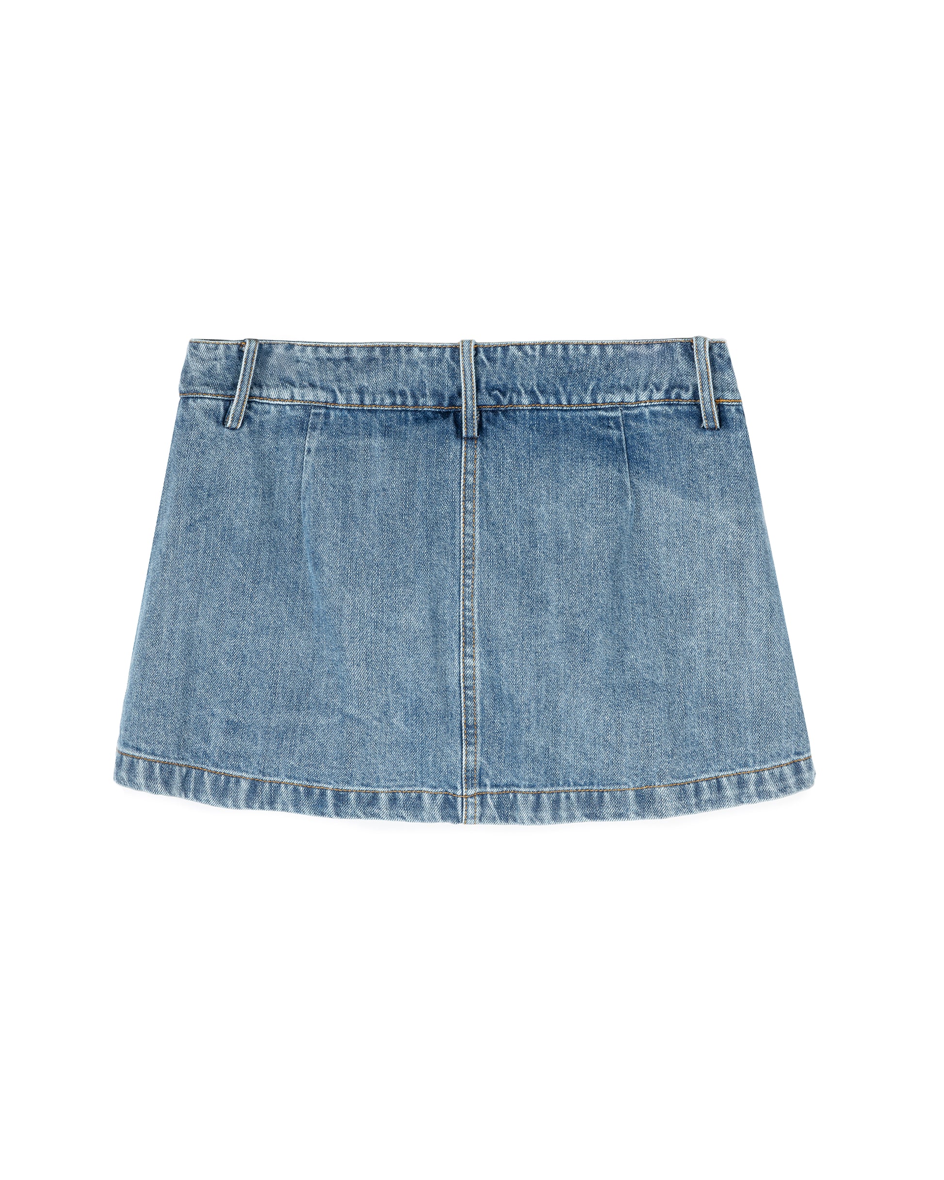 Minimalist Raw-Denim Mini Skort