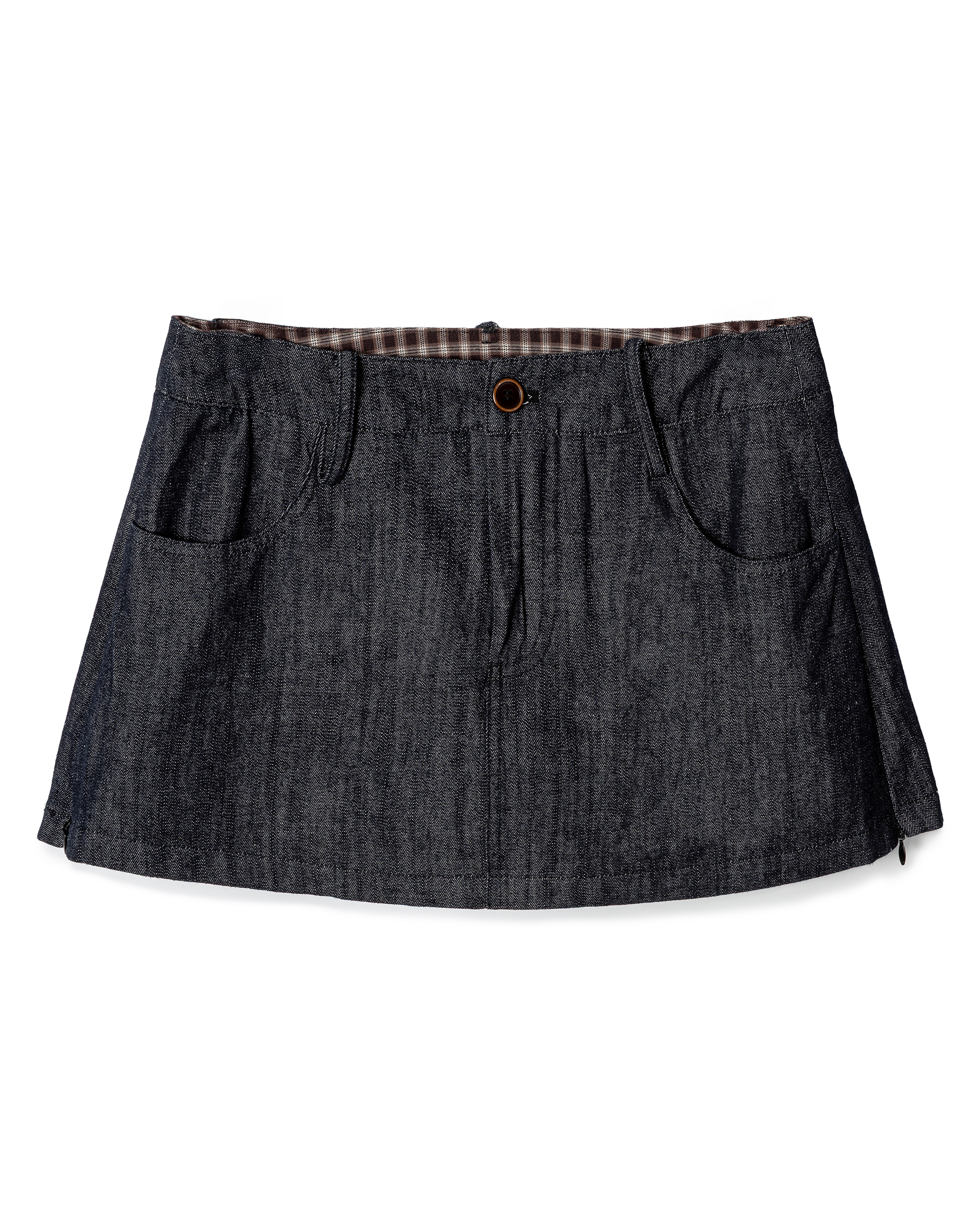 Minimalist Raw-Denim Mini Skort