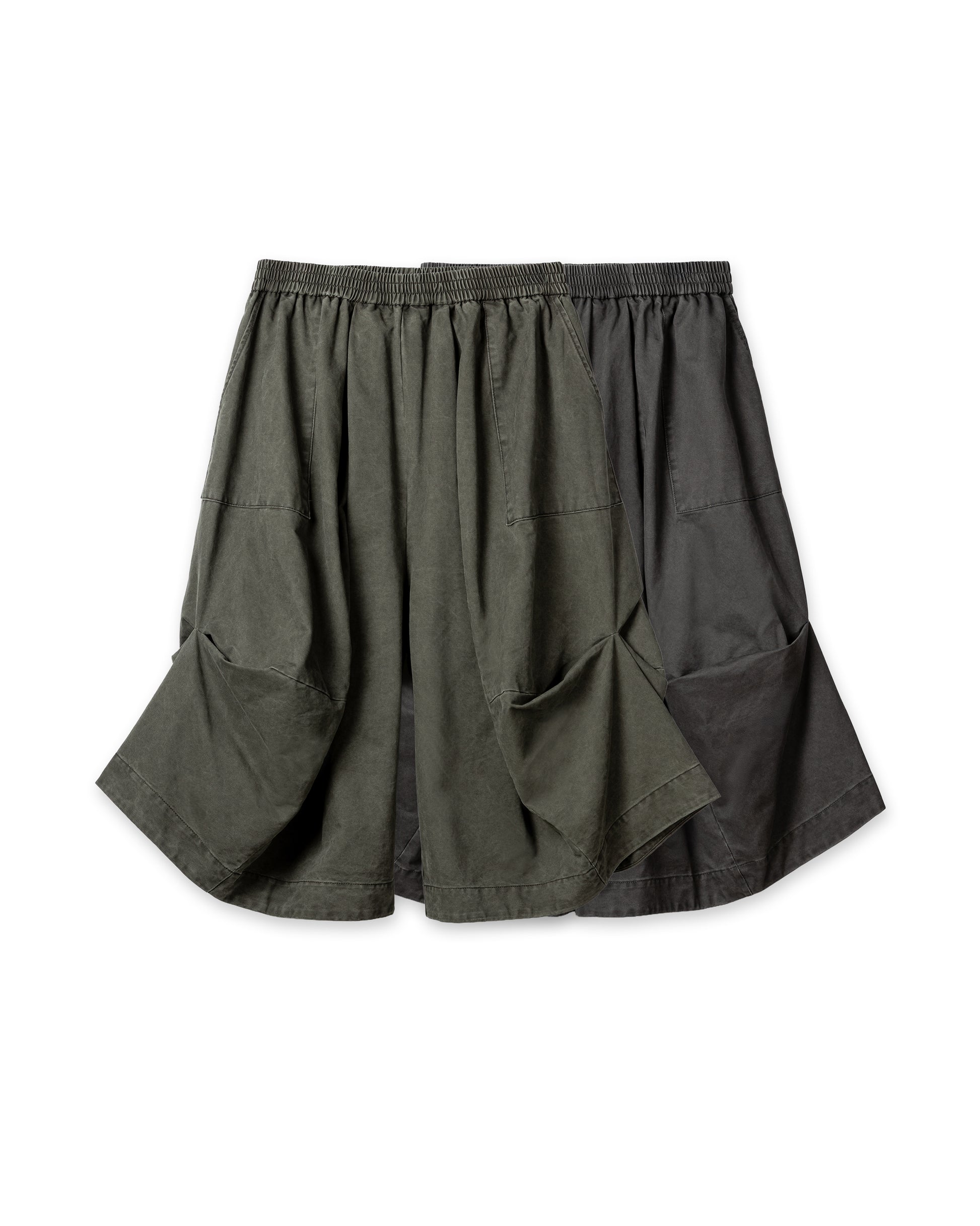 Sculptural Ruched Elastic Cotton Pants