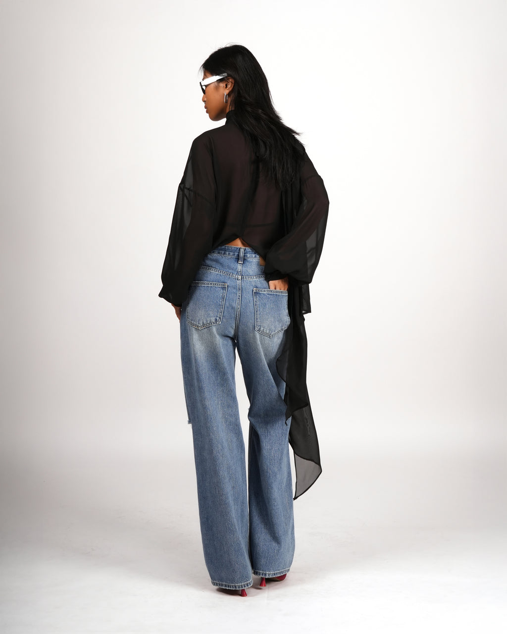 Flowy Tie-Draped Blouse