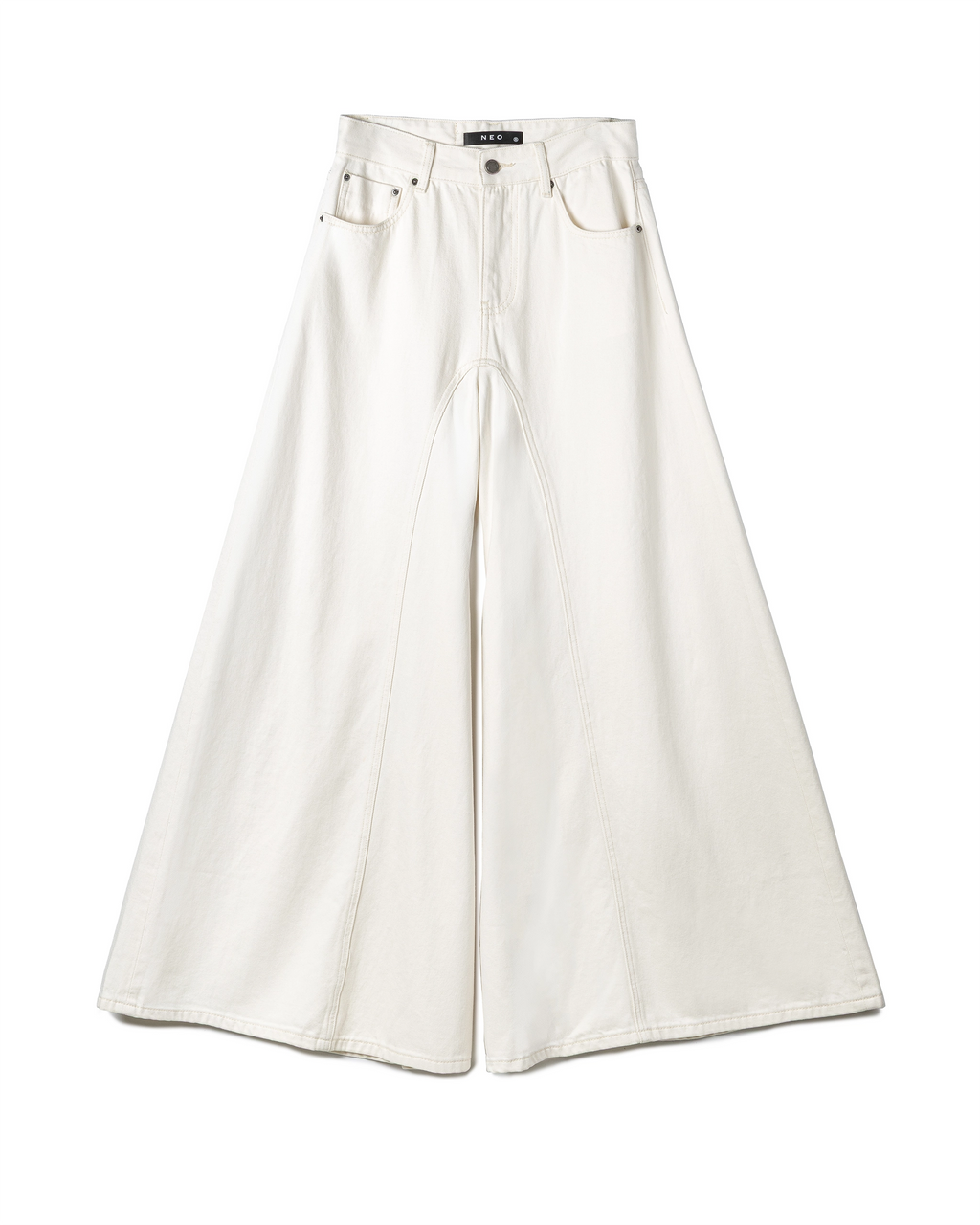 Curved-Seam Flare Denim Jeans