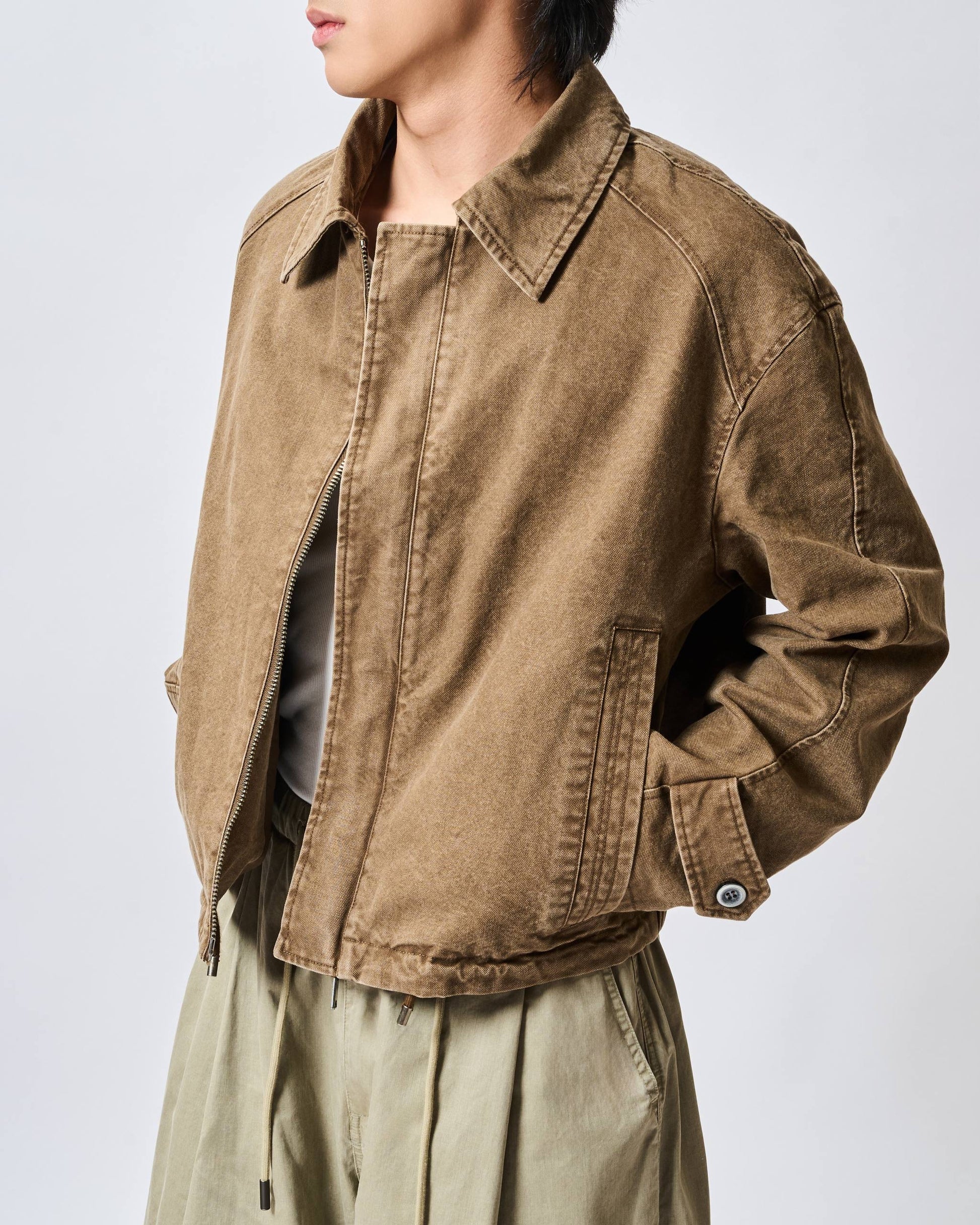 Washed Twill Workwear Jacket
