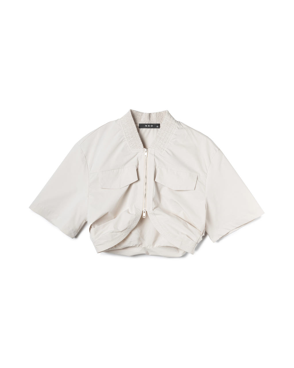 Cropped Technical Bomber Top