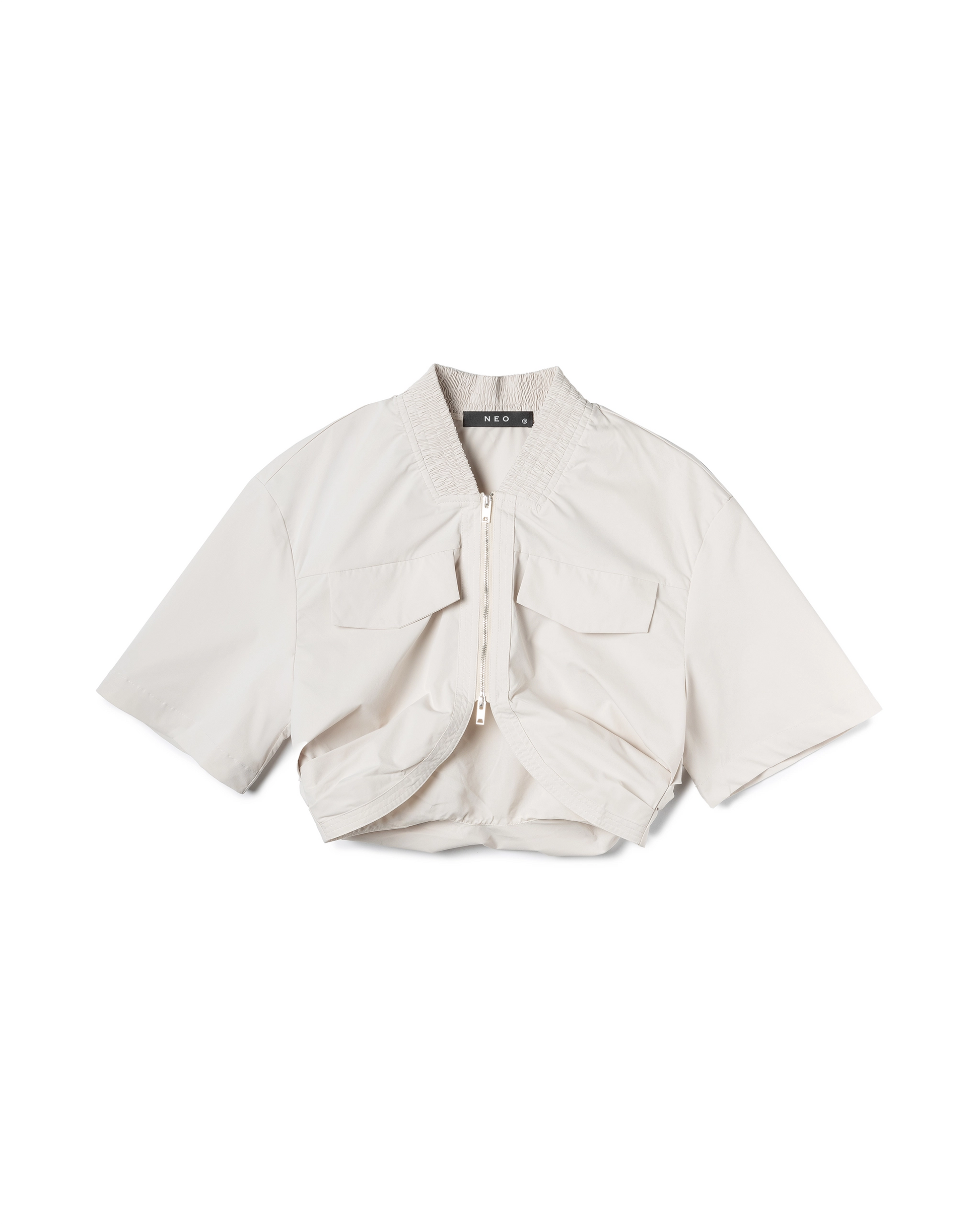 Cropped Technical Bomber Top
