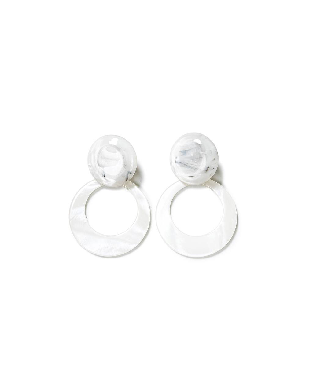 Marble Hoops Earrings