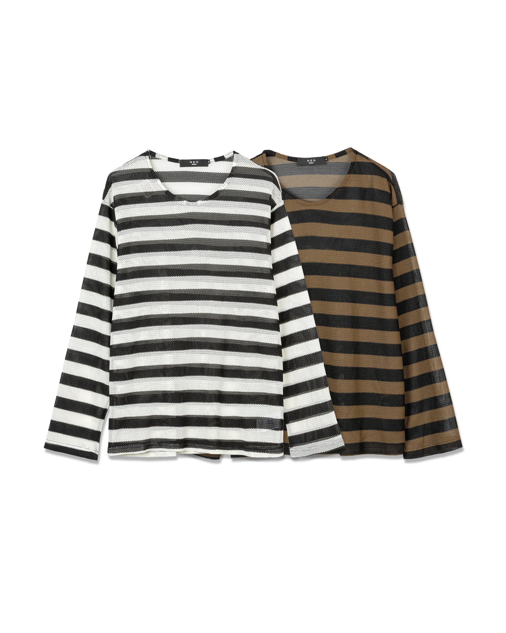 Technical Mesh Striped Top