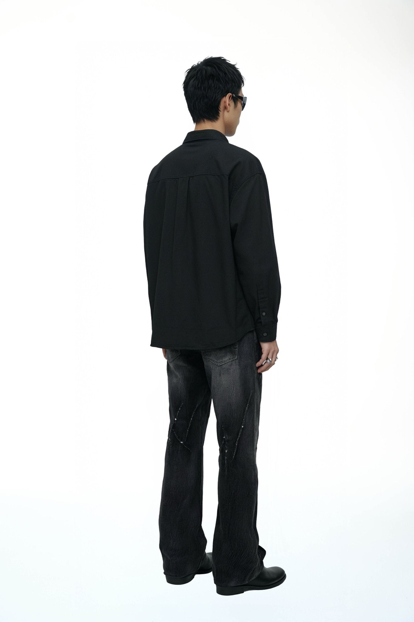DOUBLE BACK Tucked Collar Shirt