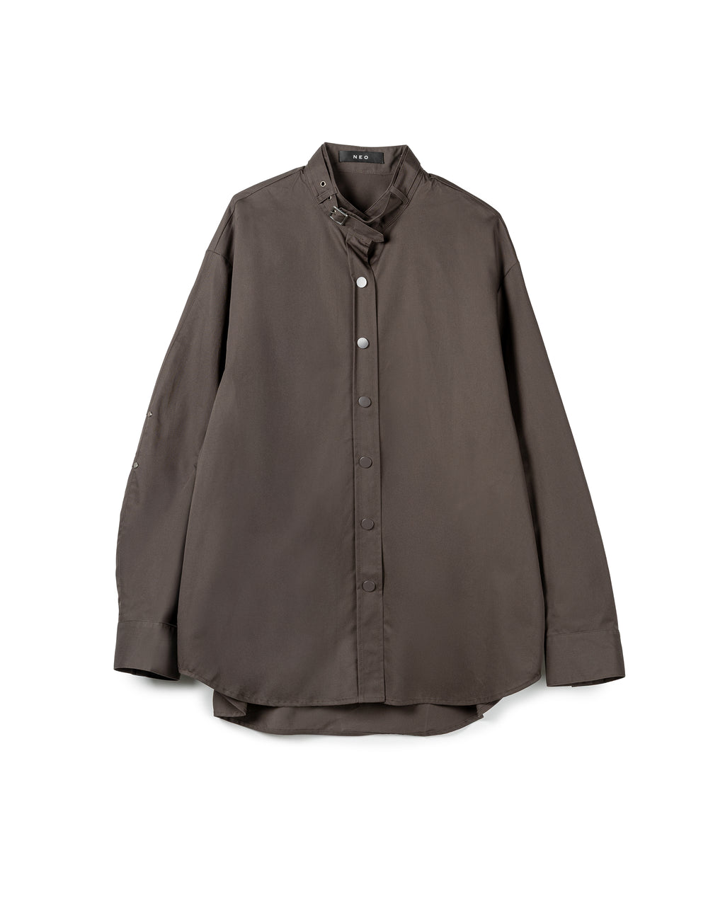 Minimalist Buckle-Collar Shirt