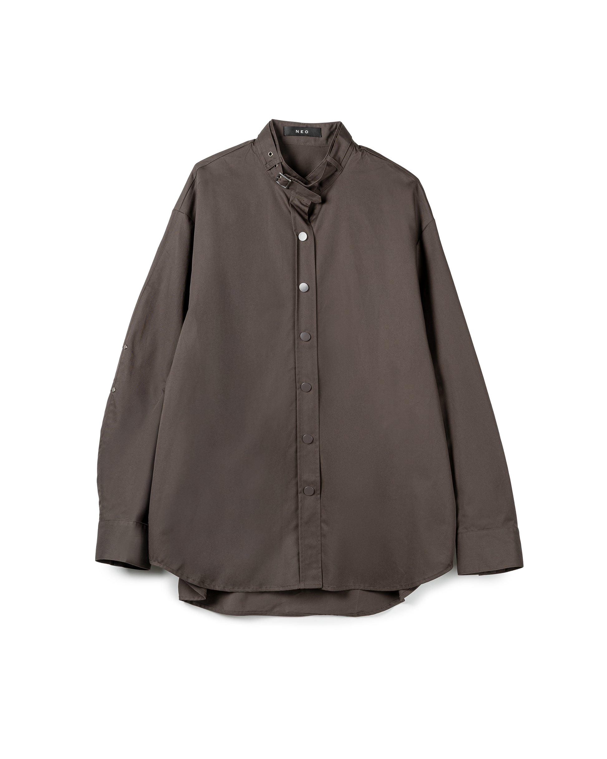 Minimalist Buckle-Collar Shirt