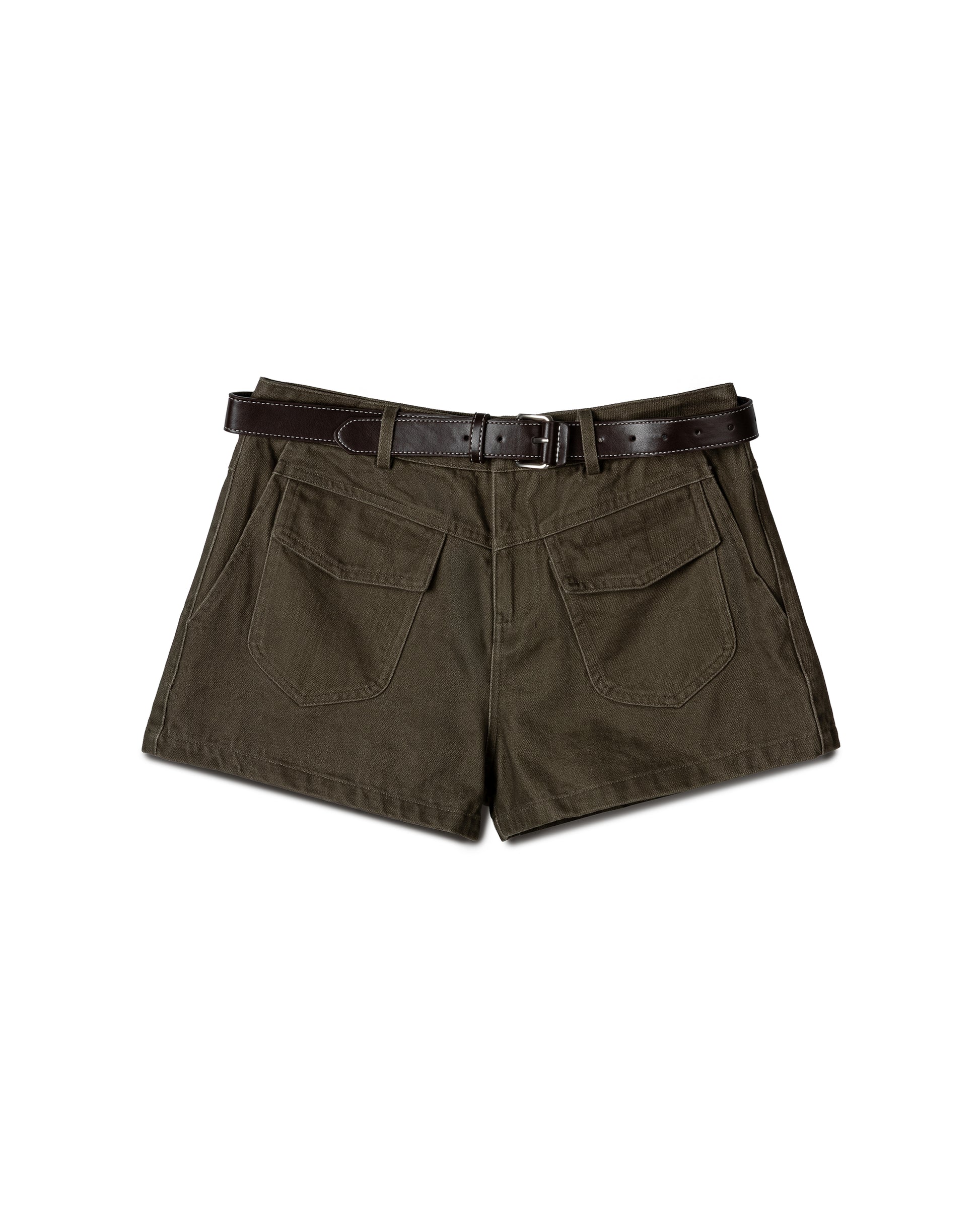 Structured Belted Utility Shorts