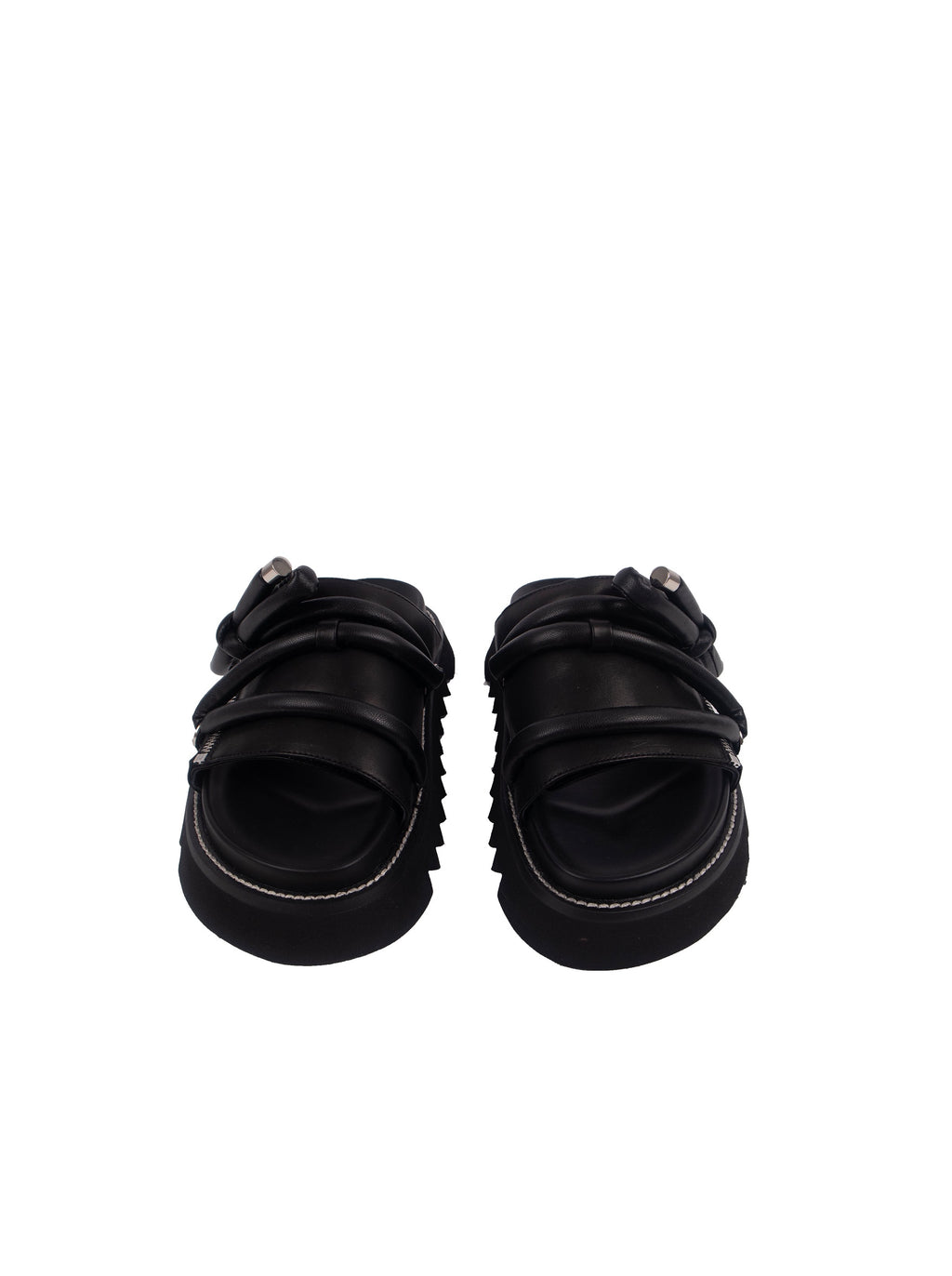 Leather Slides With Bow