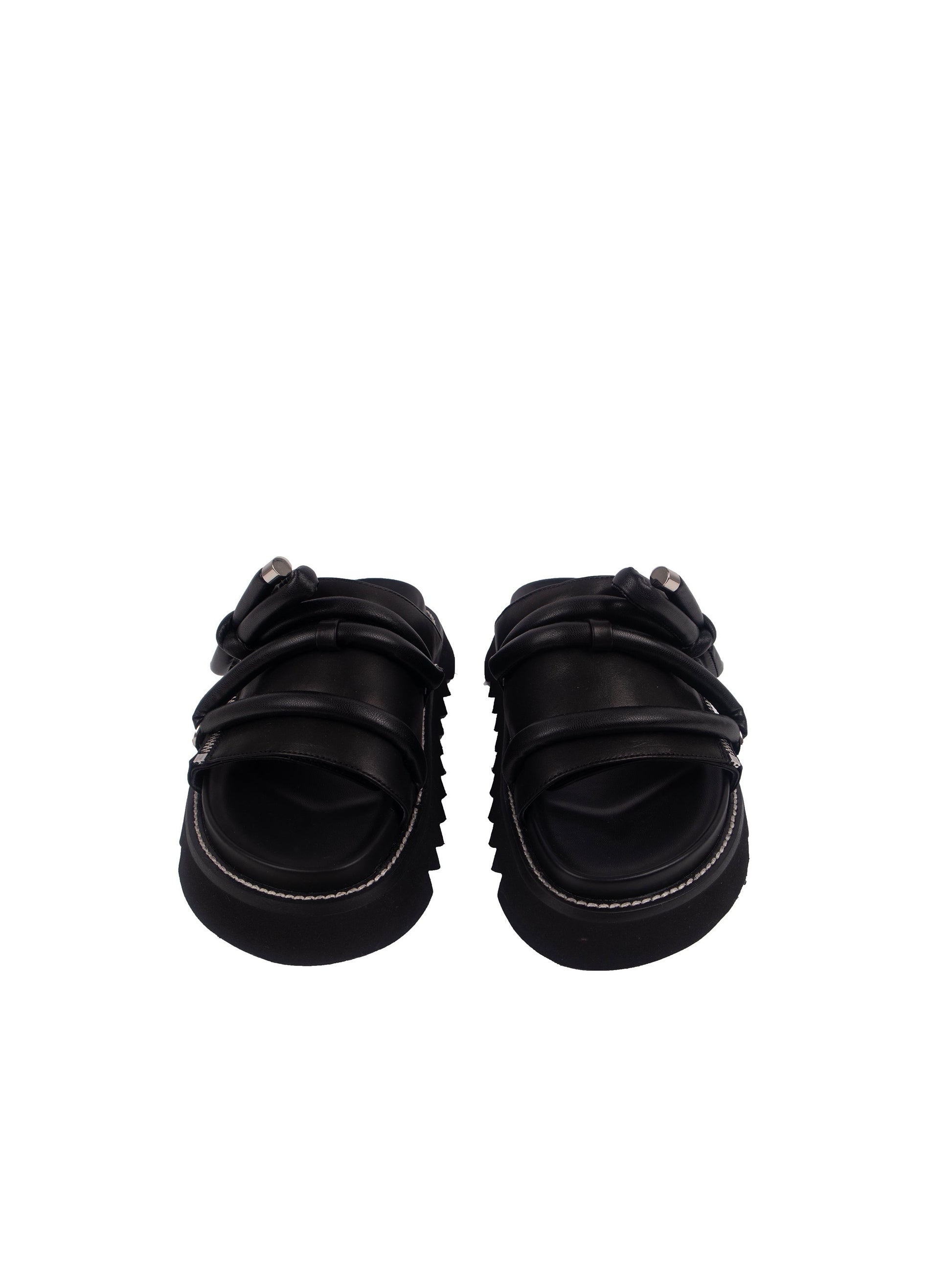 Leather Slides With Bow
