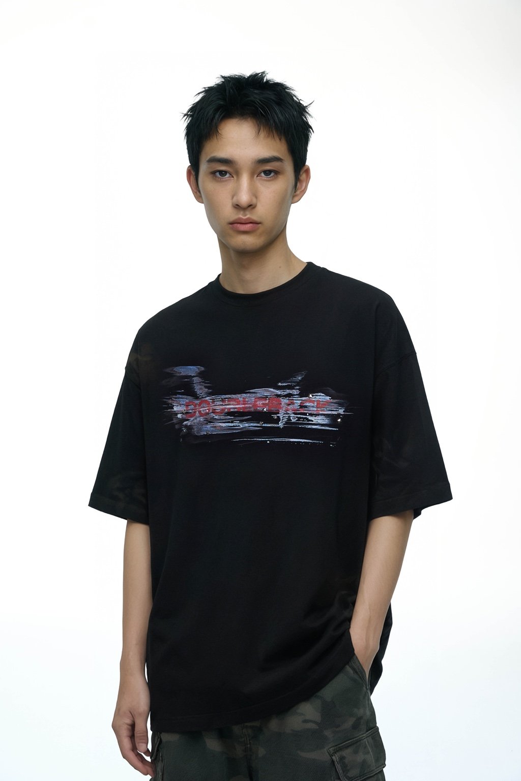 DOUBLE BACK Car Paint Scratch T-Shirt Oversized