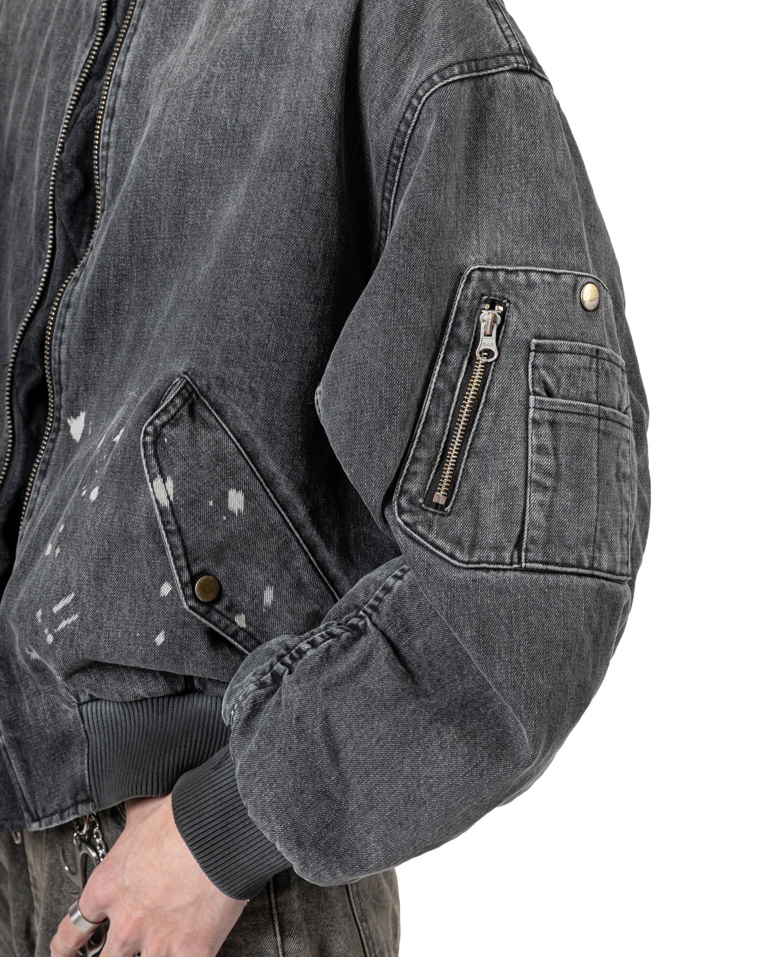 Vintage Ink Splash Bomber Jacket