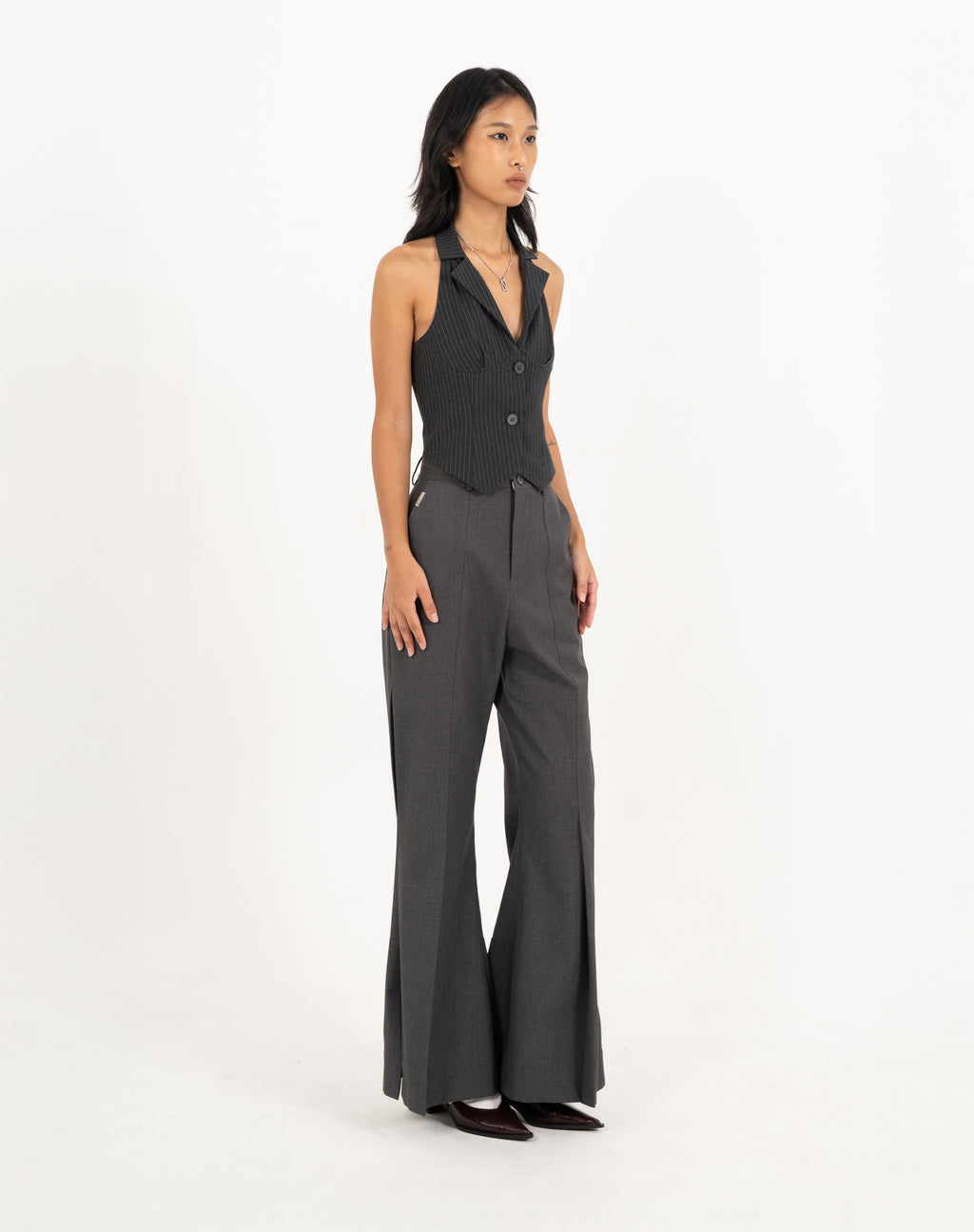 N E O CH.1 Halter Buttoned Top