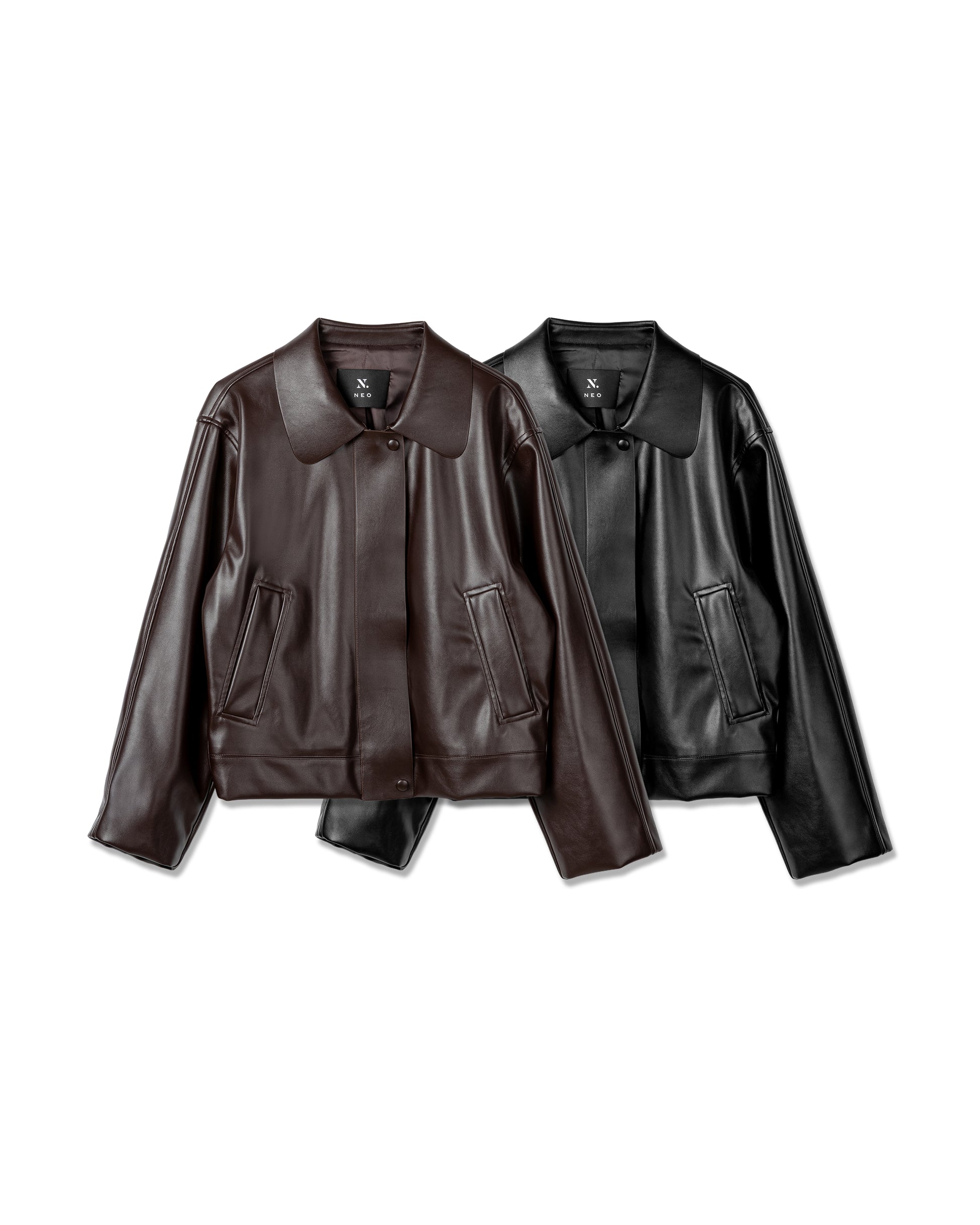Minimalist Faux-Leather Boxy Jacket