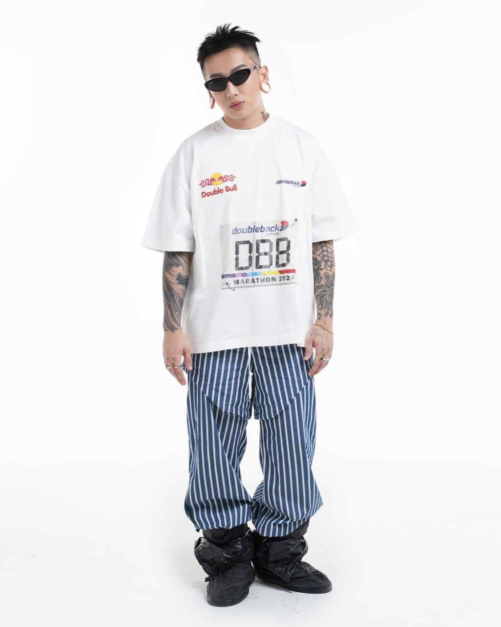 DOUBLE BACK Marathon Sponsored T-Shirt Oversized