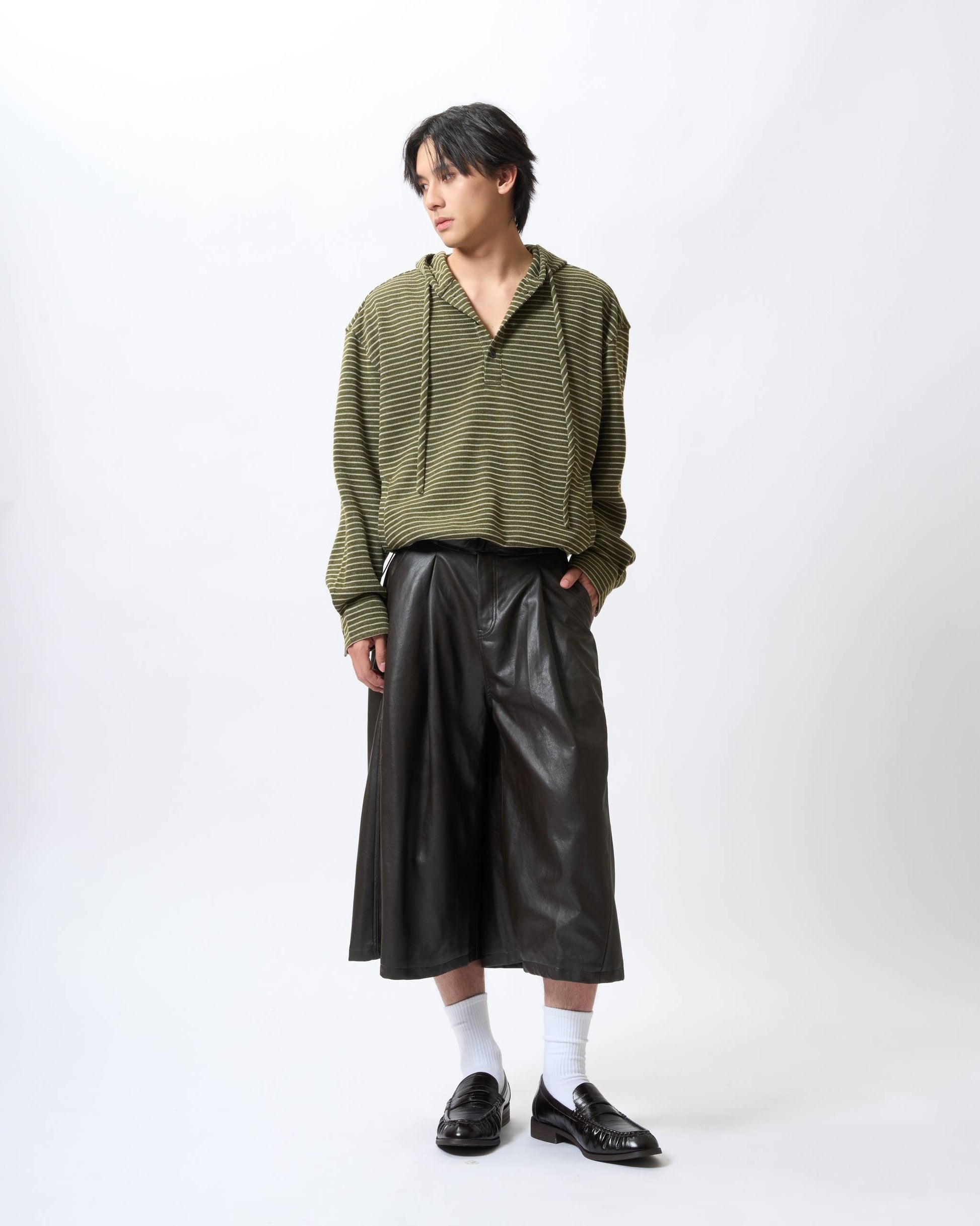 Textured Micro-Stripe Hoodie